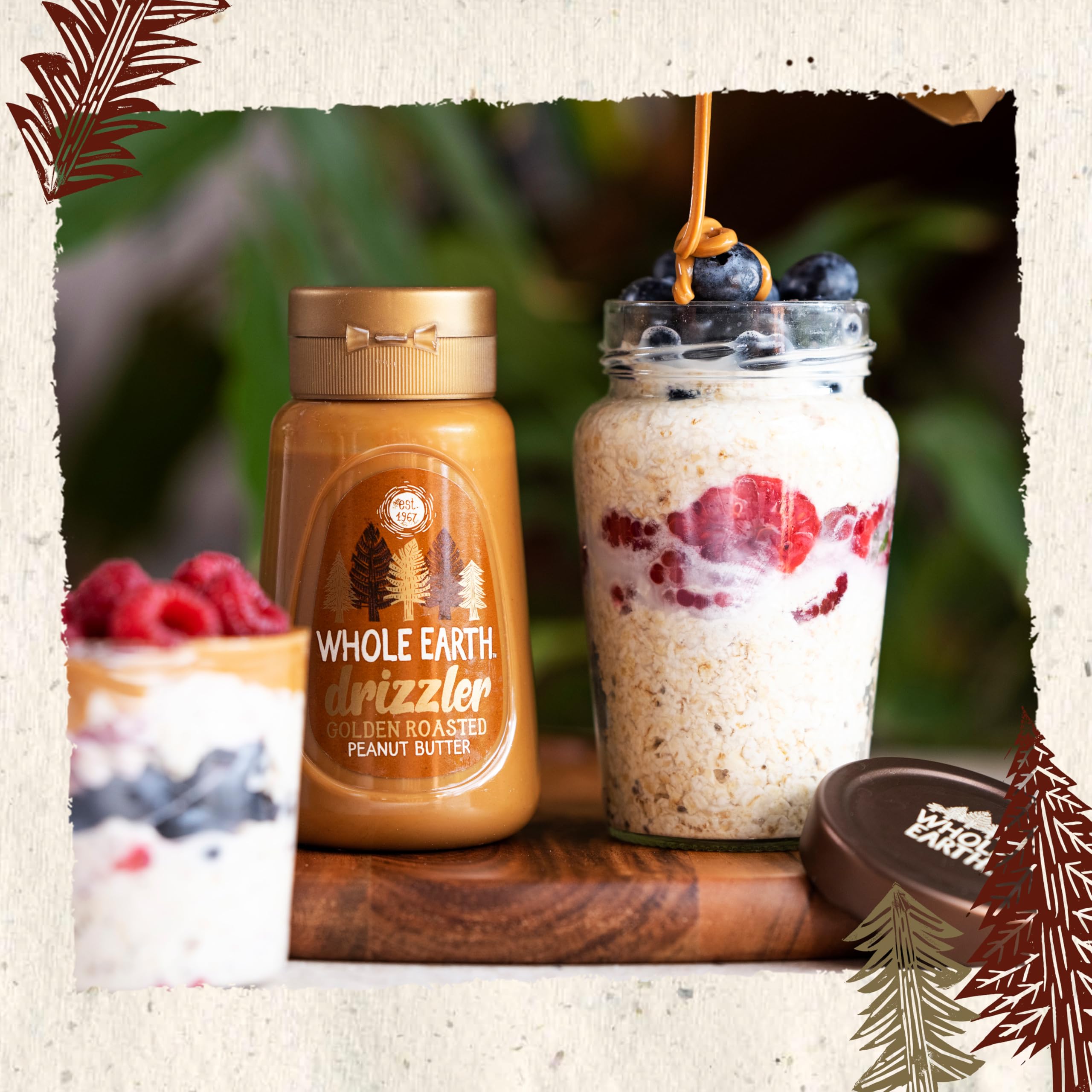 Whole Earth Drizzler Golden Roasted Peanut Butter - Super Smooth Squeezy Runny Nut Spread 6 x 320g 12