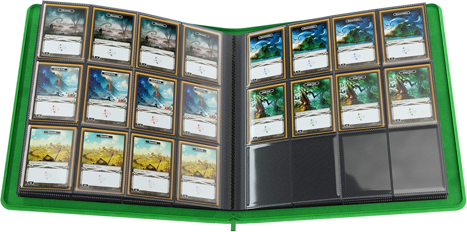 Gamegenic Zip-Up Album 24-Pocket - Holds 480 Double-Sleeved Cards, Green 5
