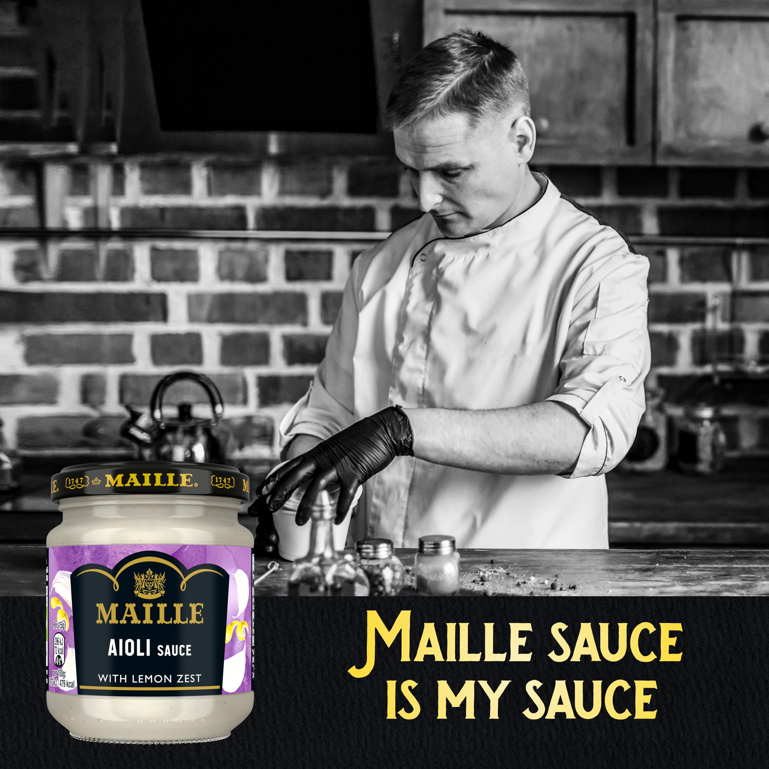 Maille Aioli Sauce with Garlic, Lemon Zest & Black Pepper - Dipping & Cooking Sauce 6