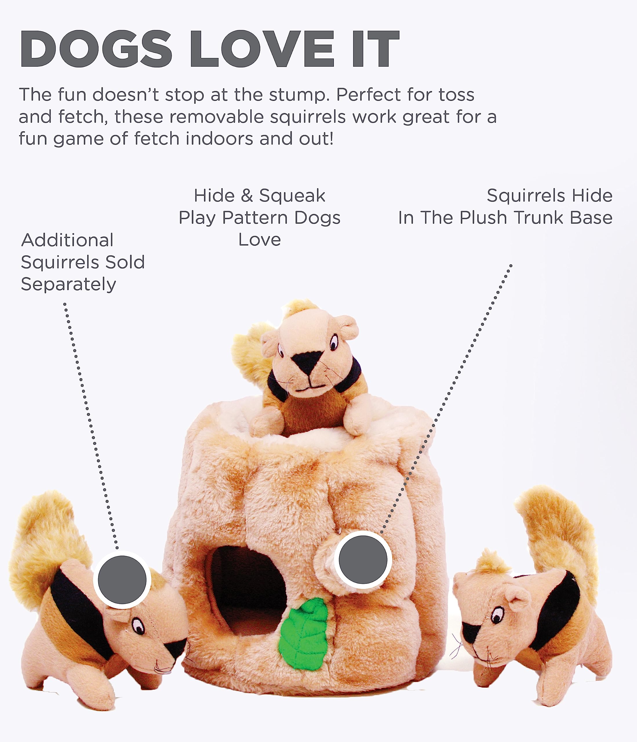 Outward Hound Hide A Squirrel Plush Dog Toy Puzzle - XL Size | 6 Squeaky Squirrels | Durable