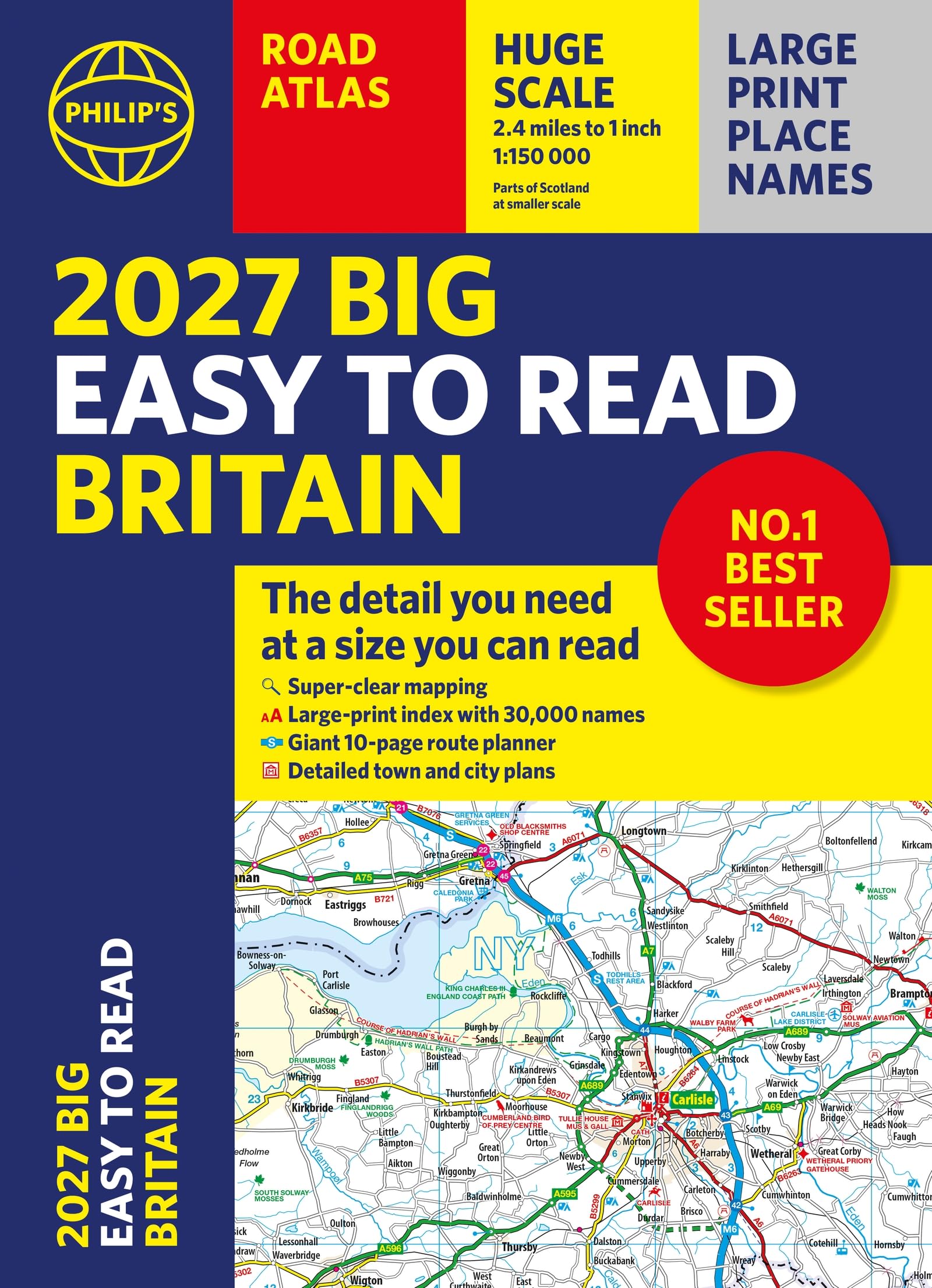 Philip's Big Easy to Read Britain Road Atlas 2027 - Large Print Maps | A3 Paperback | 240 Pages 1