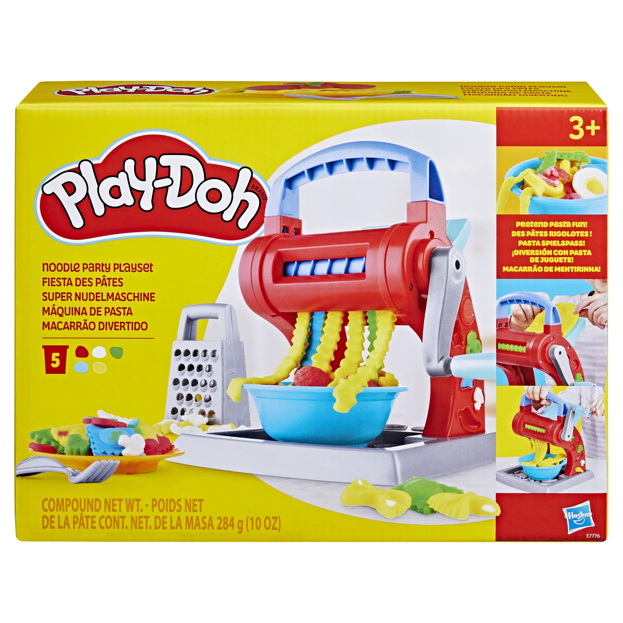 Play-Doh Kitchen Creations Noodle Party Playset - Pretend Pasta Maker for Kids 3 Years and Up 8
