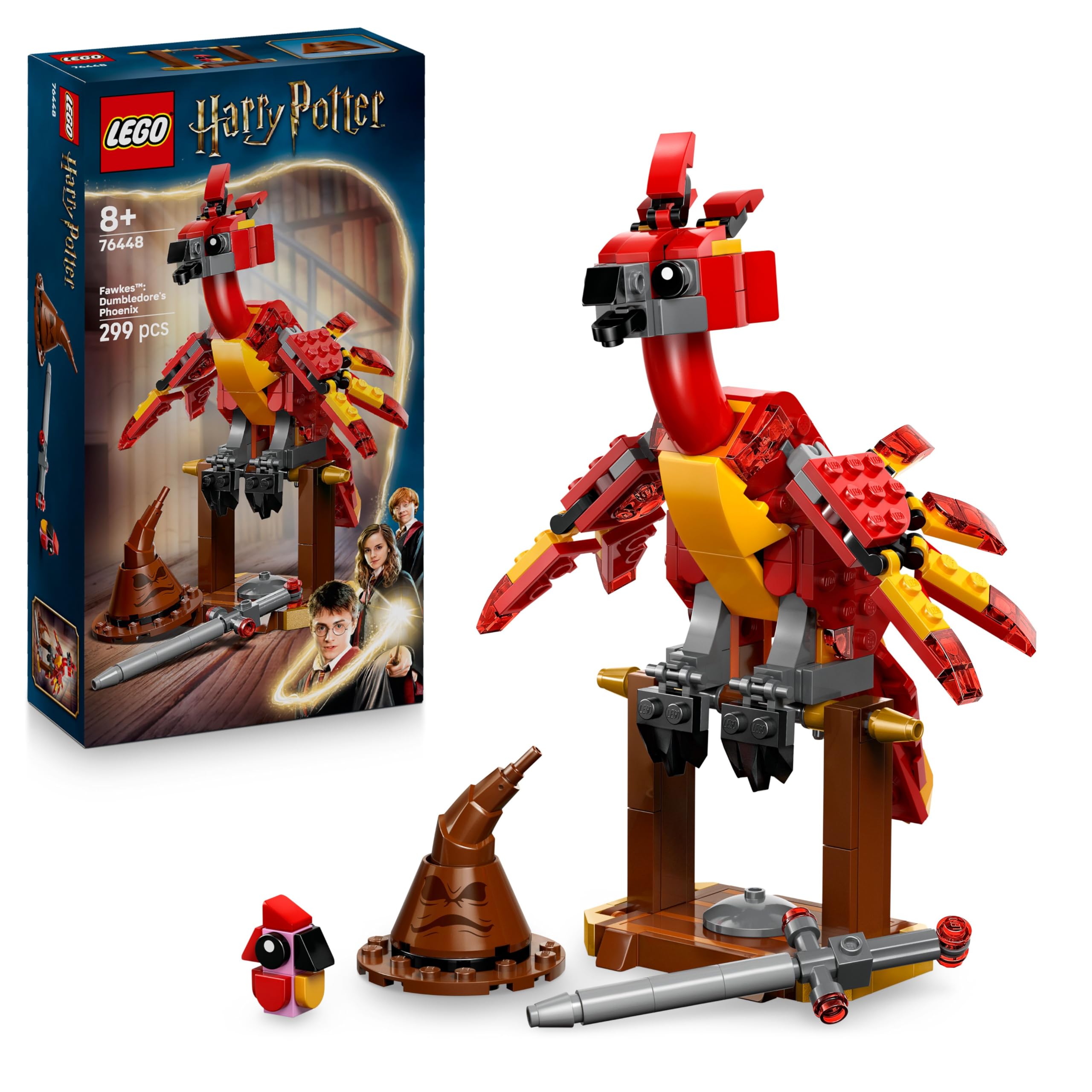 LEGO Harry Potter 76448 Fawkes: Dumbledore’s Phoenix Buildable Figure - 299-Piece Play & Display Set for Ages 8+