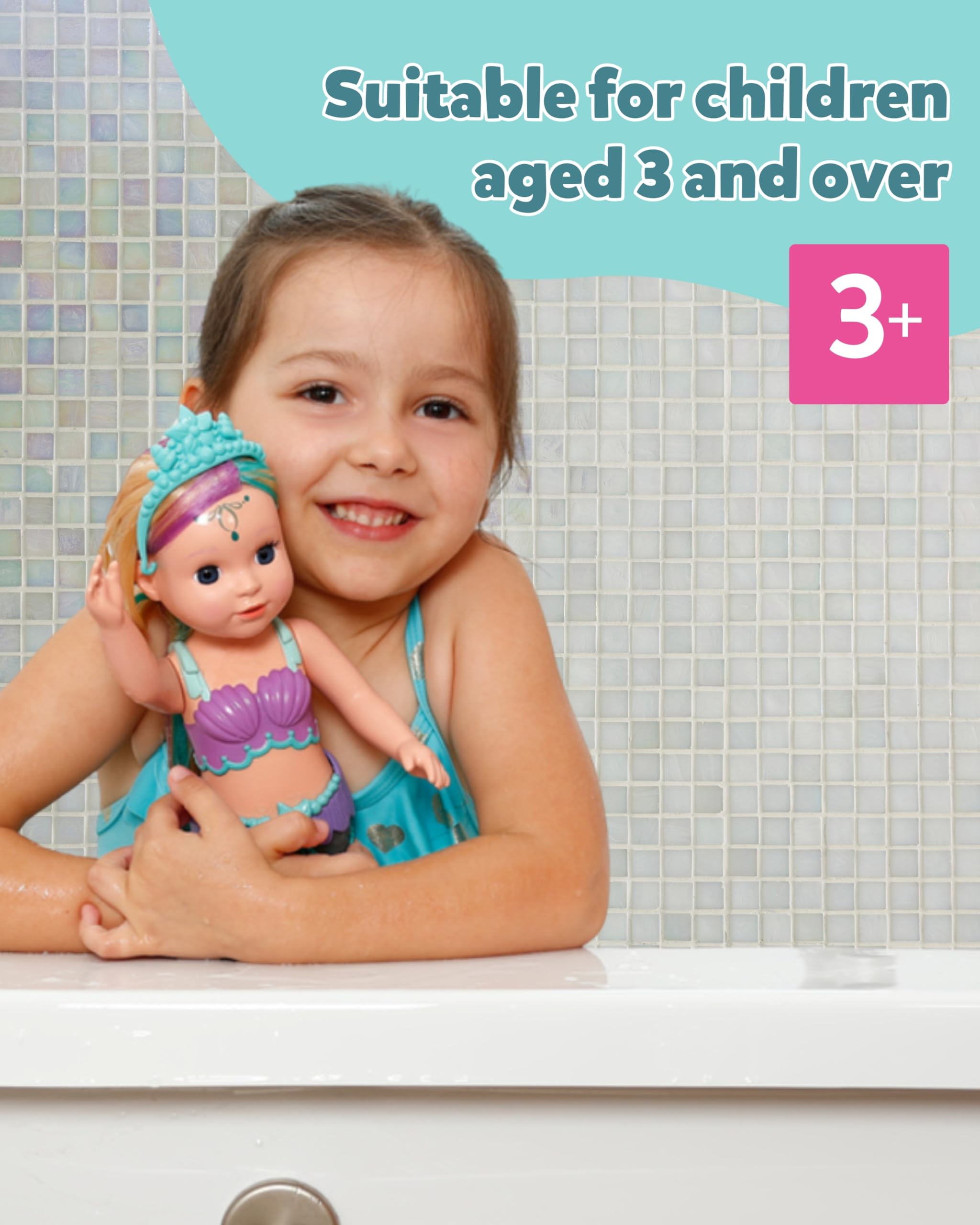 BABY born Mermaid - 43cm Colour-Changing Tail Doll with Sparkly Tiara 7