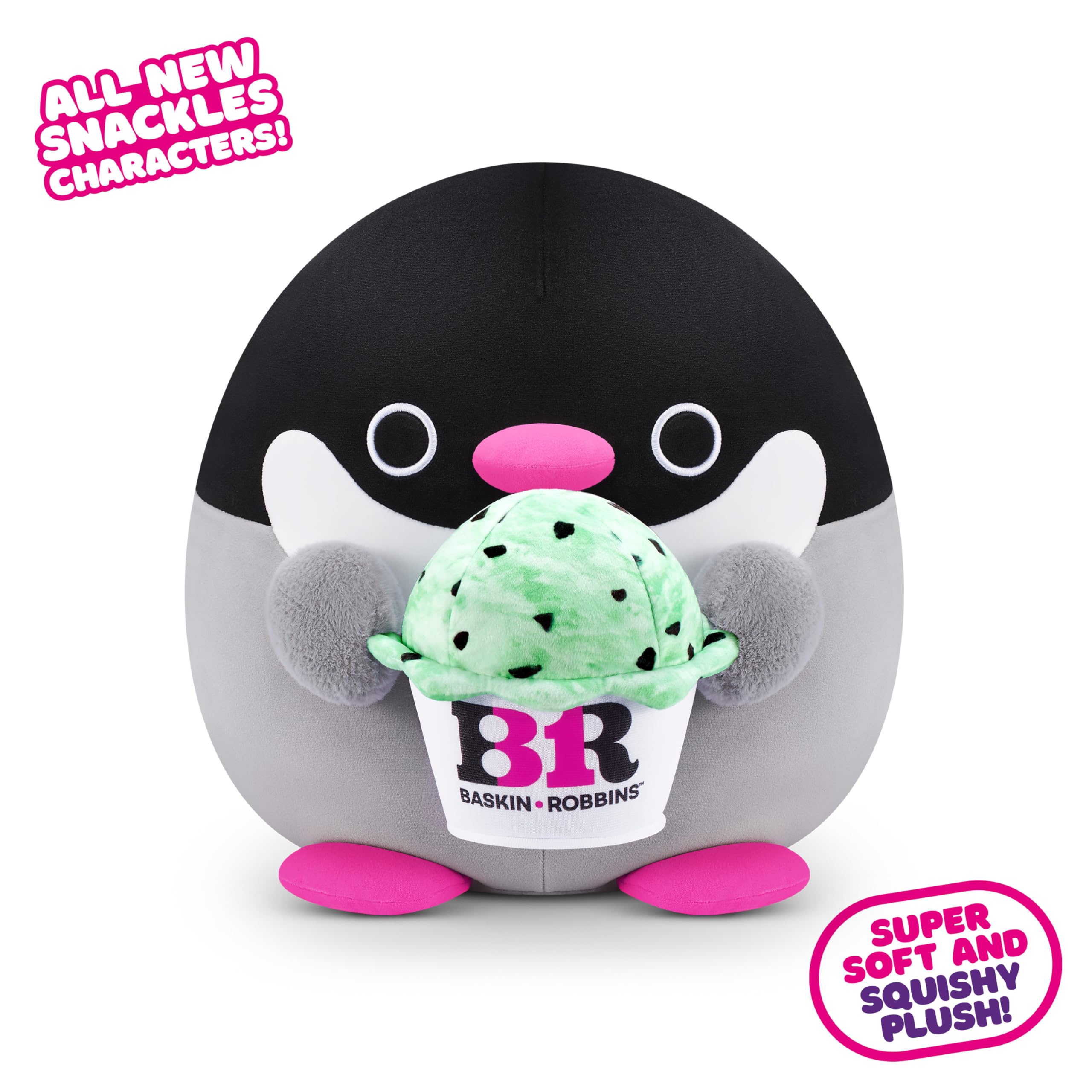 Snackles Series 2 Penguin (Baskin Robbins) - Super Soft 35 cm Plush Collectible Toy 7