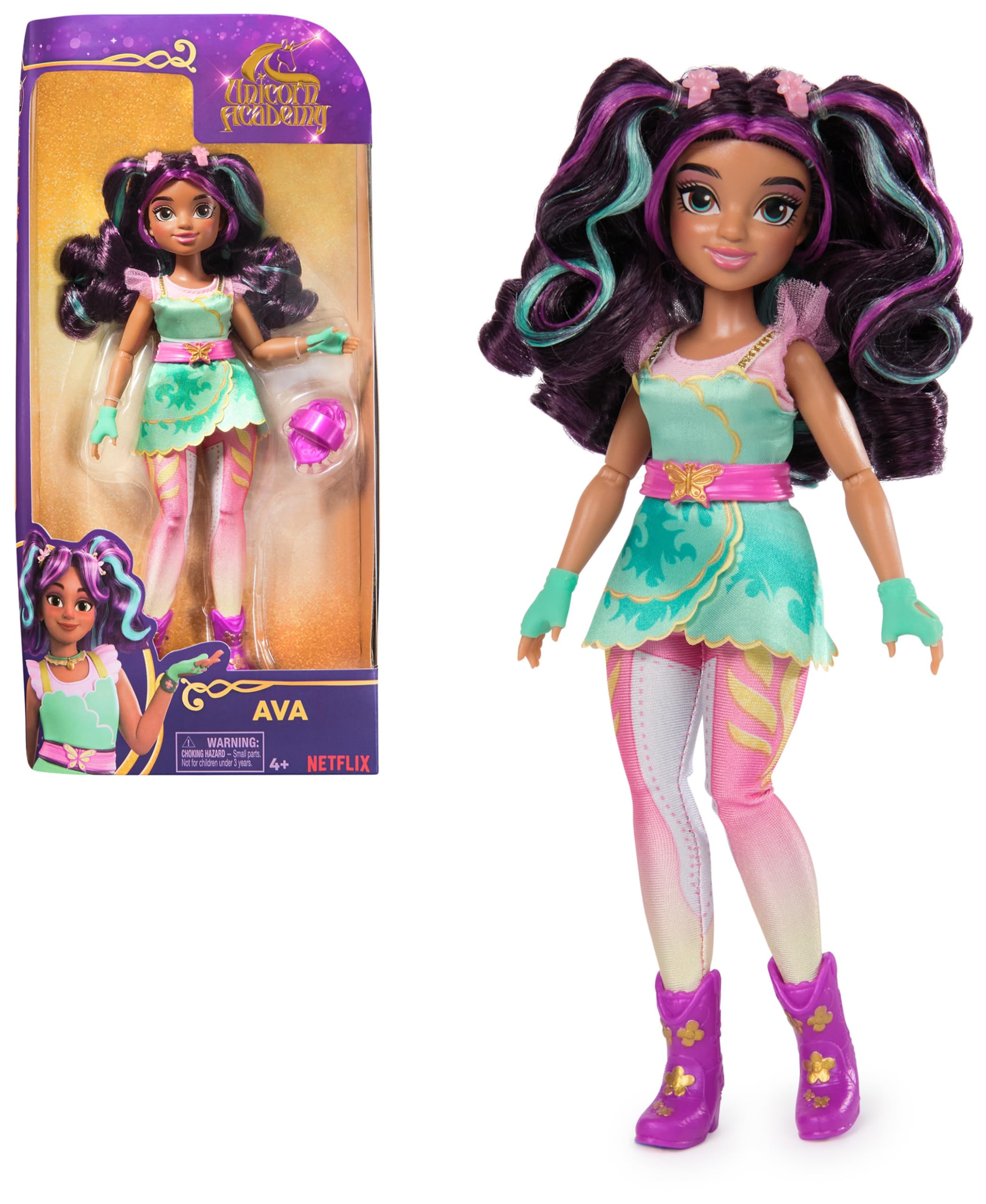 Unicorn Academy Ava Doll with Highlighted Hair, 7 Accessories & Styling Tool | 24.1cm | Ages 4+