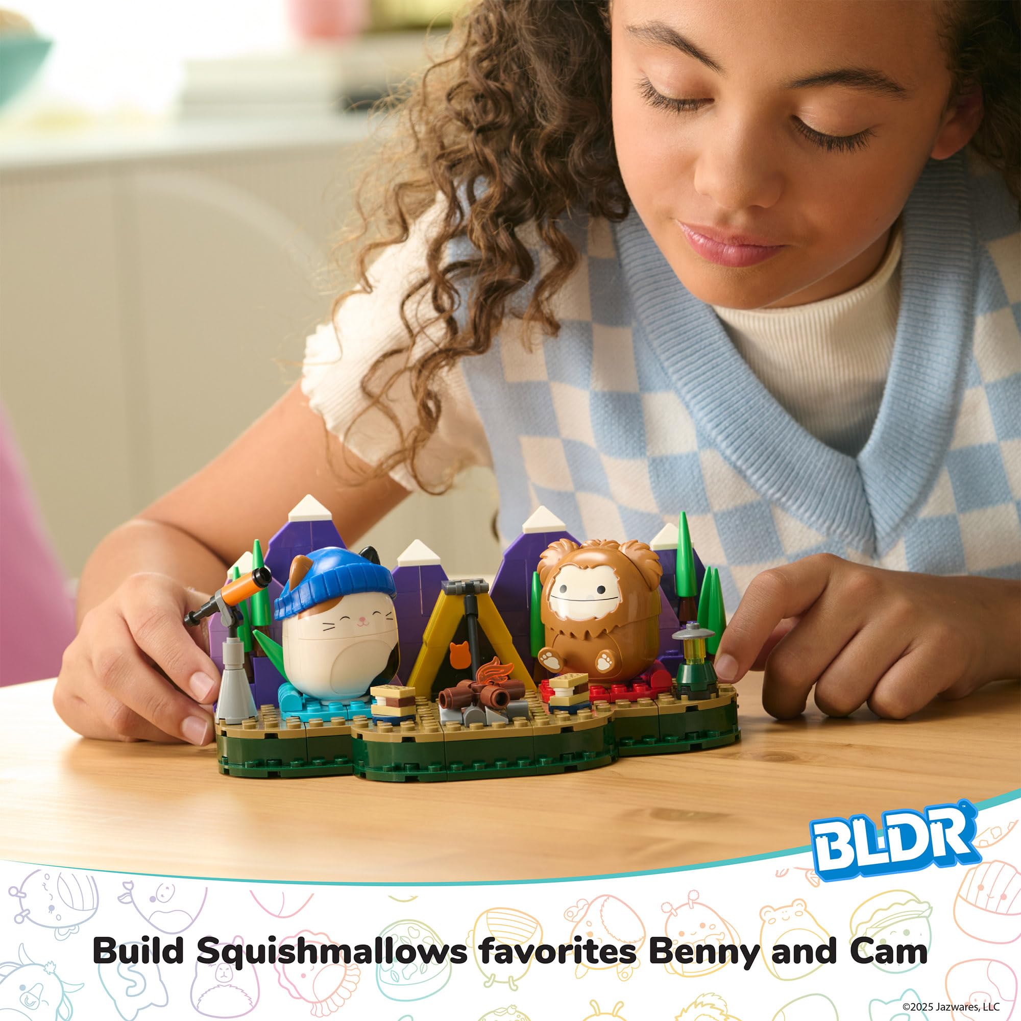 BLDR Squishmallows 246-Piece Camping Adventure Building Set - Cam & Benny Playset for Kids 3+ 8