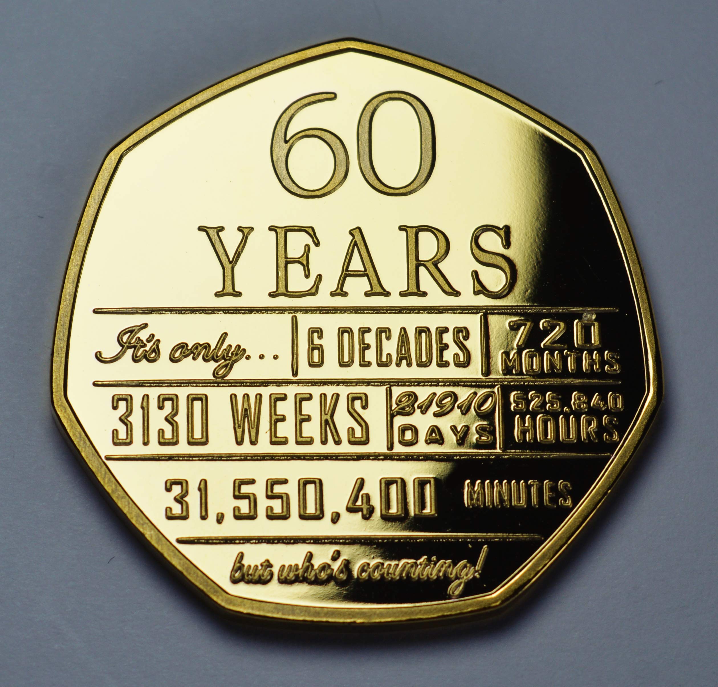 The Commemorative Coin Company 60th Birthday .999 Silver & 24ct Gold Plated Coin Set 7