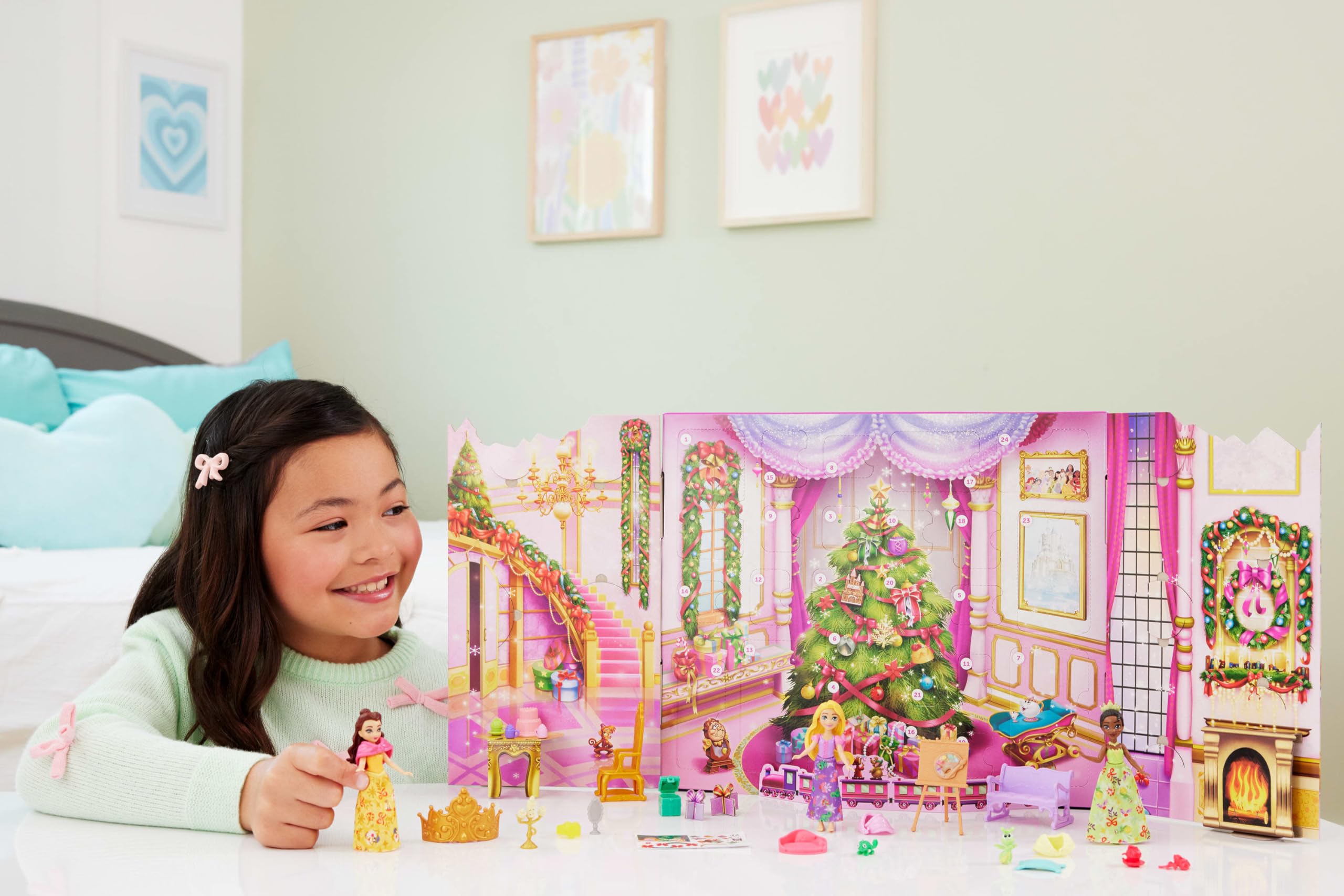 Mattel Disney Princess Doll Advent Calendar - 24 Days of Holiday Surprises with Dolls & Accessories 5
