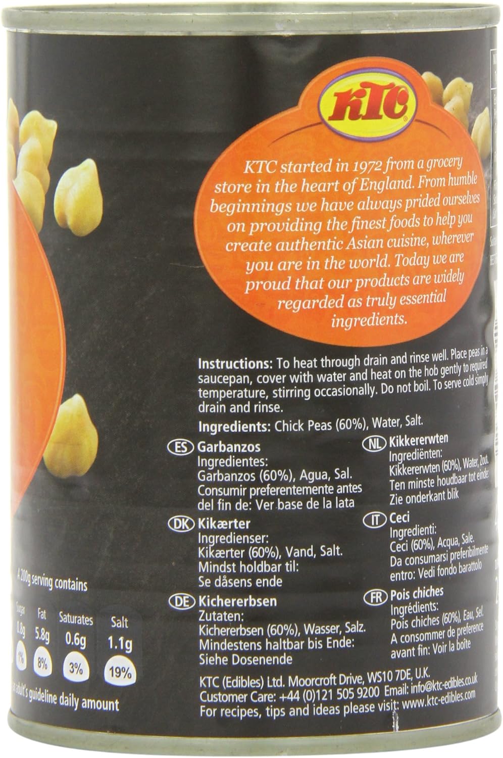 KTC - Chick Peas in Salted Water 400g 8