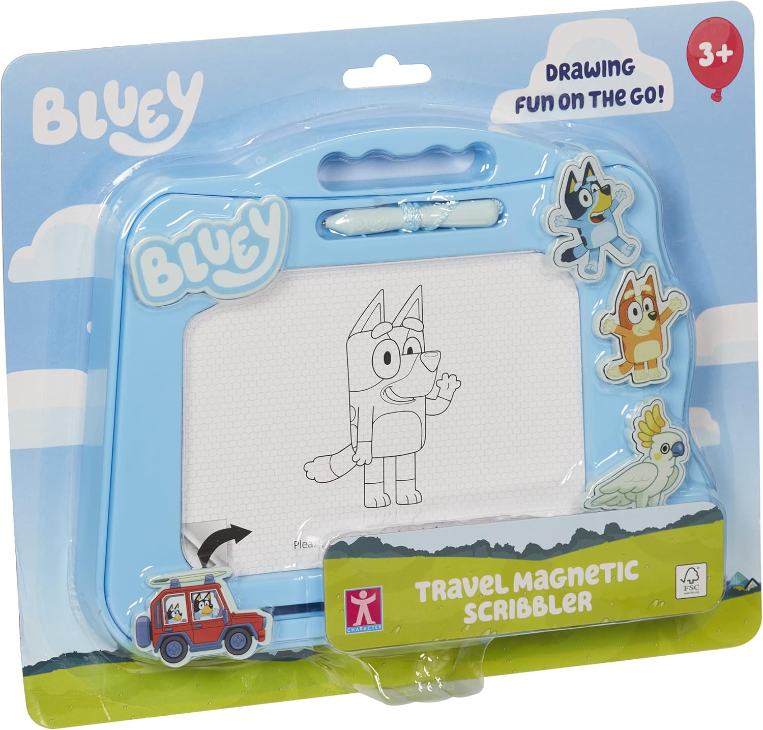 Character Options Bluey Travel Magnetic Scribbler - Portable Drawing Fun for Kids