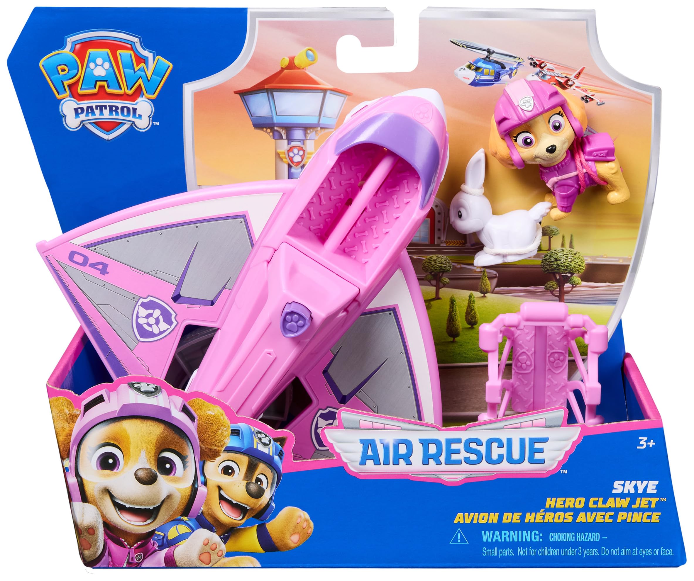 Paw Patrol: Air Rescue Skye Action Figure & Hero Claw Jet Plane with Rescue Basket 9