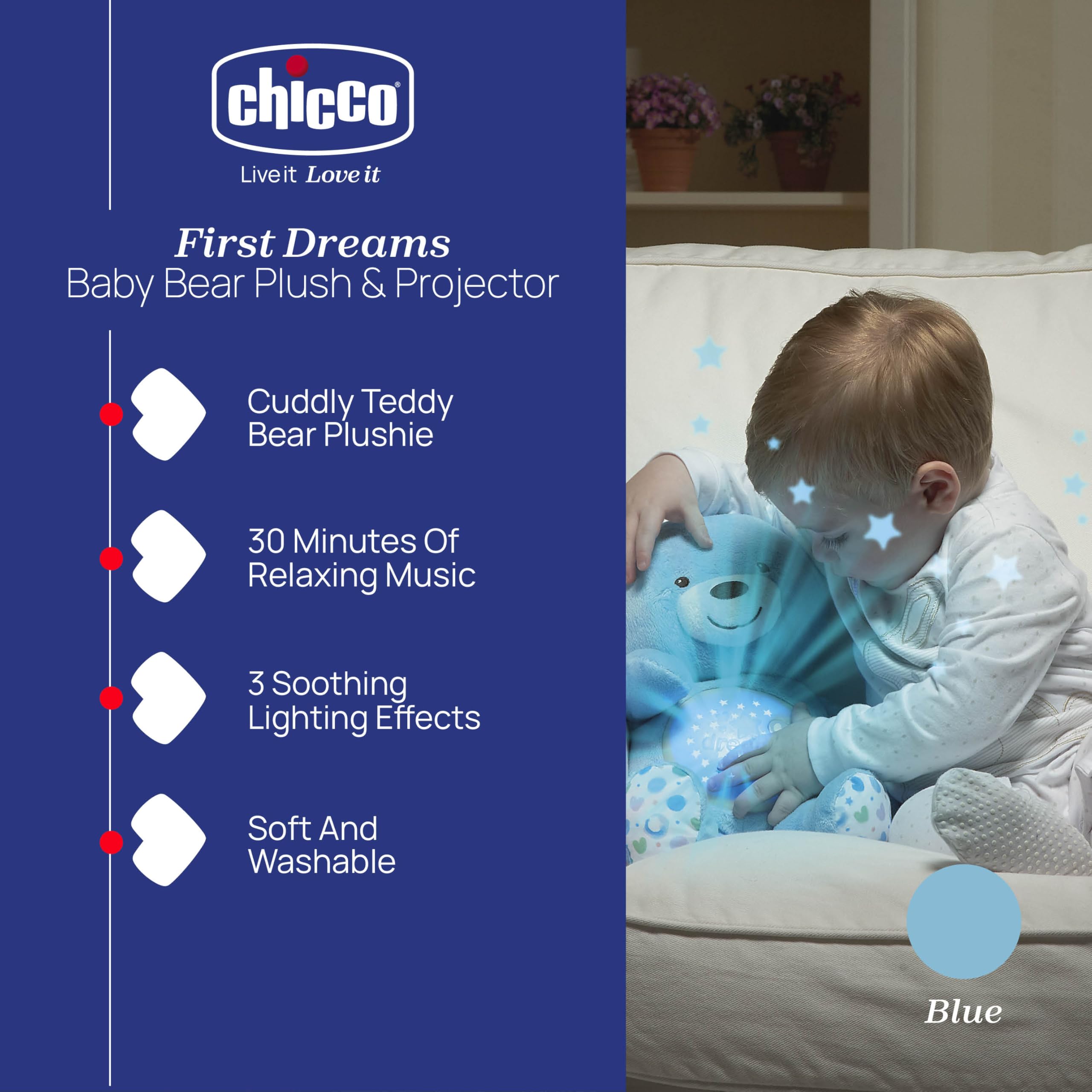 Chicco First Dreams Teddy Bear with Night Light - Musical Plush with Color-Changing Projection 10