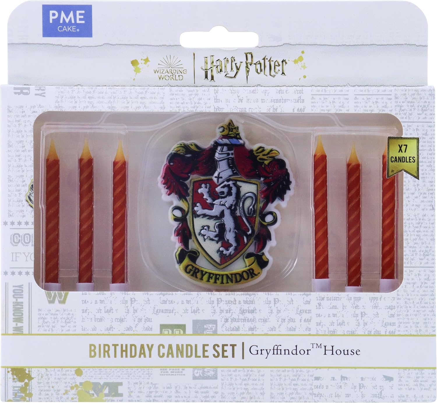 PME Harry Potter Gryffindor Birthday Candle Set - 7-Piece Candle & Crest Decoration 5