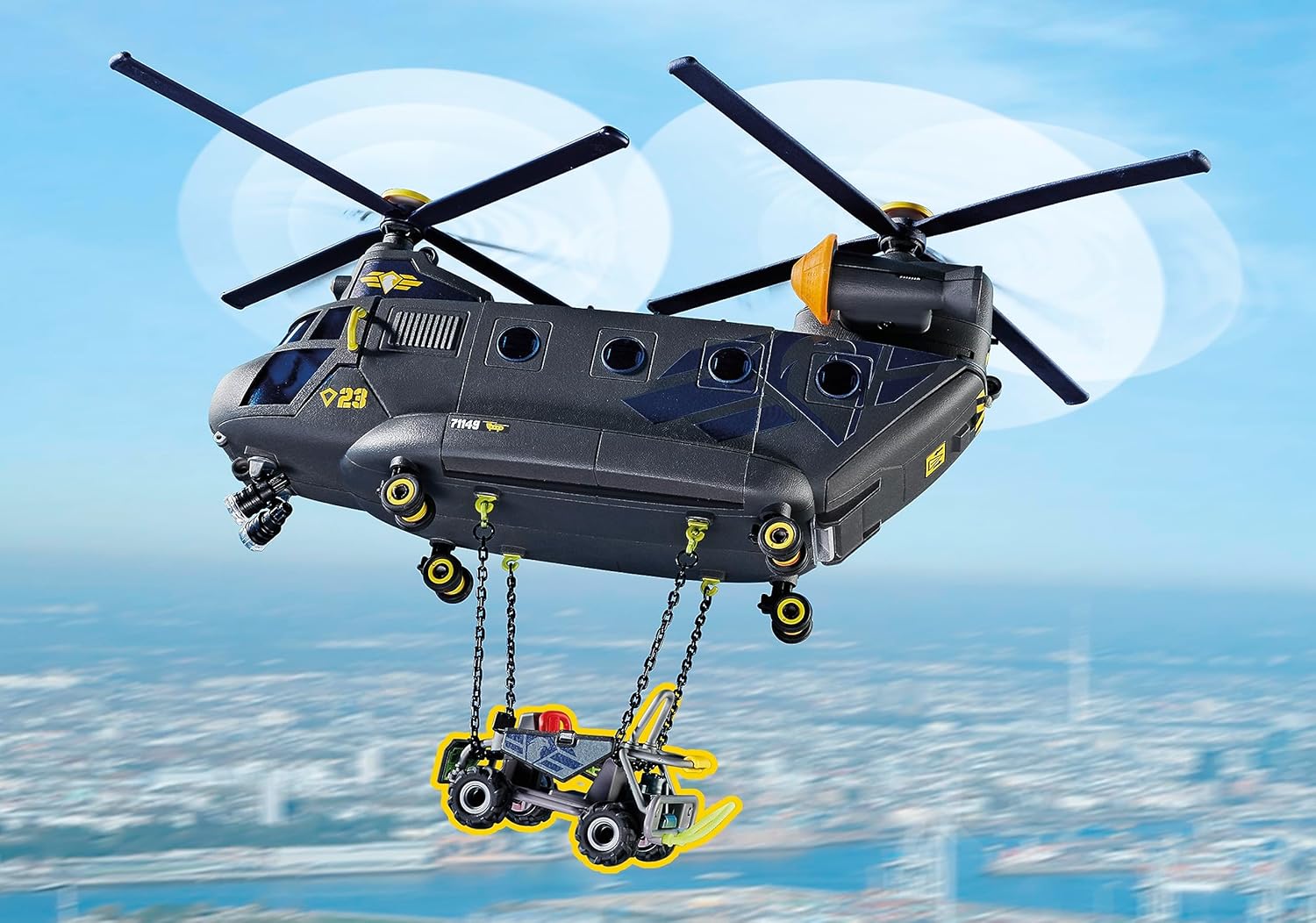 Playmobil 71149 Tactical Police Twin-Prop Helicopter - Light & Sound Vehicle Playset for Ages 5+ 9