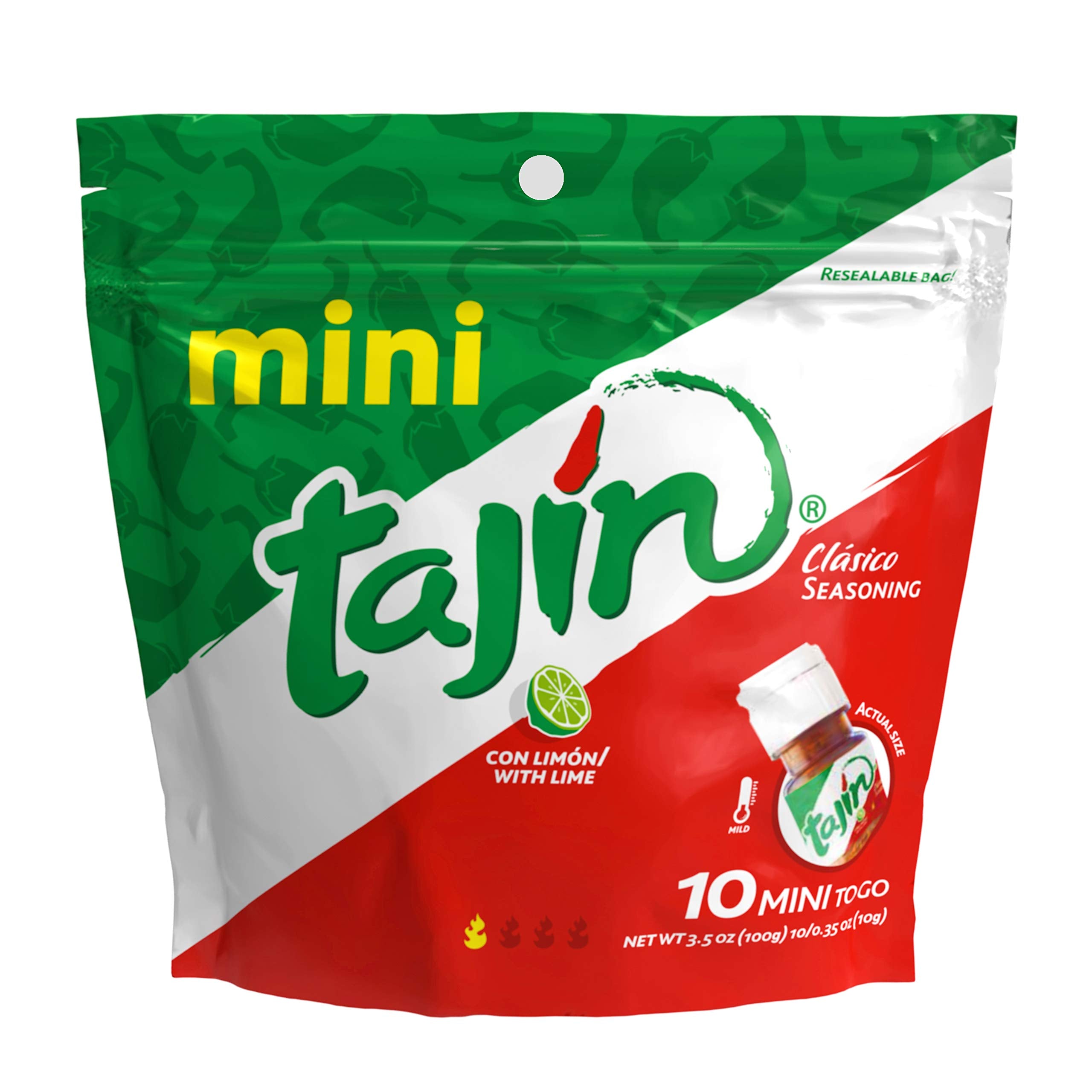 Tajín Clásico Seasoning Mini Pouch 0.35 oz (Pack of 10) – Authentic Mexican Chili Lime Spice 10