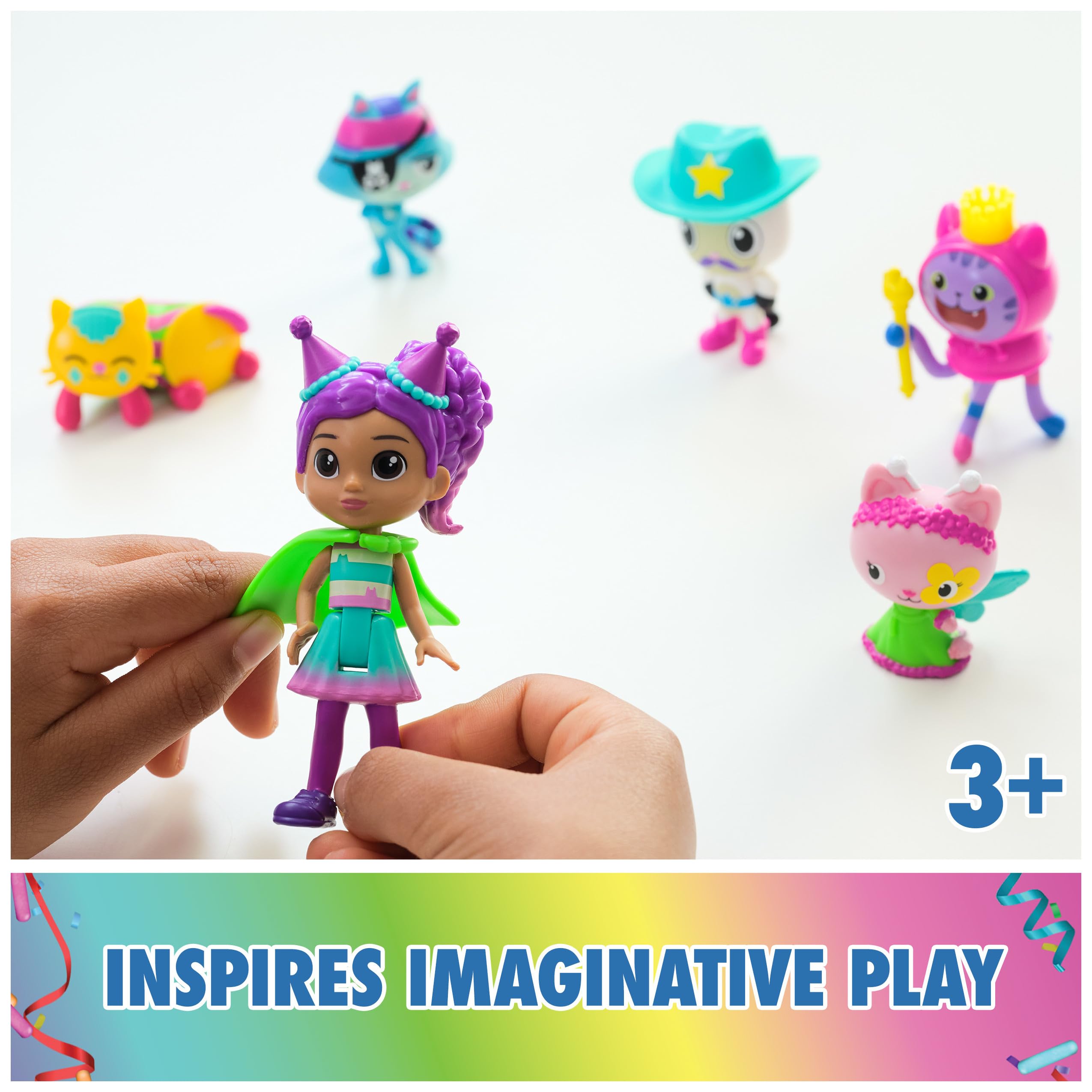 Gabby’s Dollhouse Celebration Figure Set - 6 Toy Figures with Surprise Cape & App Reward, Kids' Playset for Ages 3+ 9