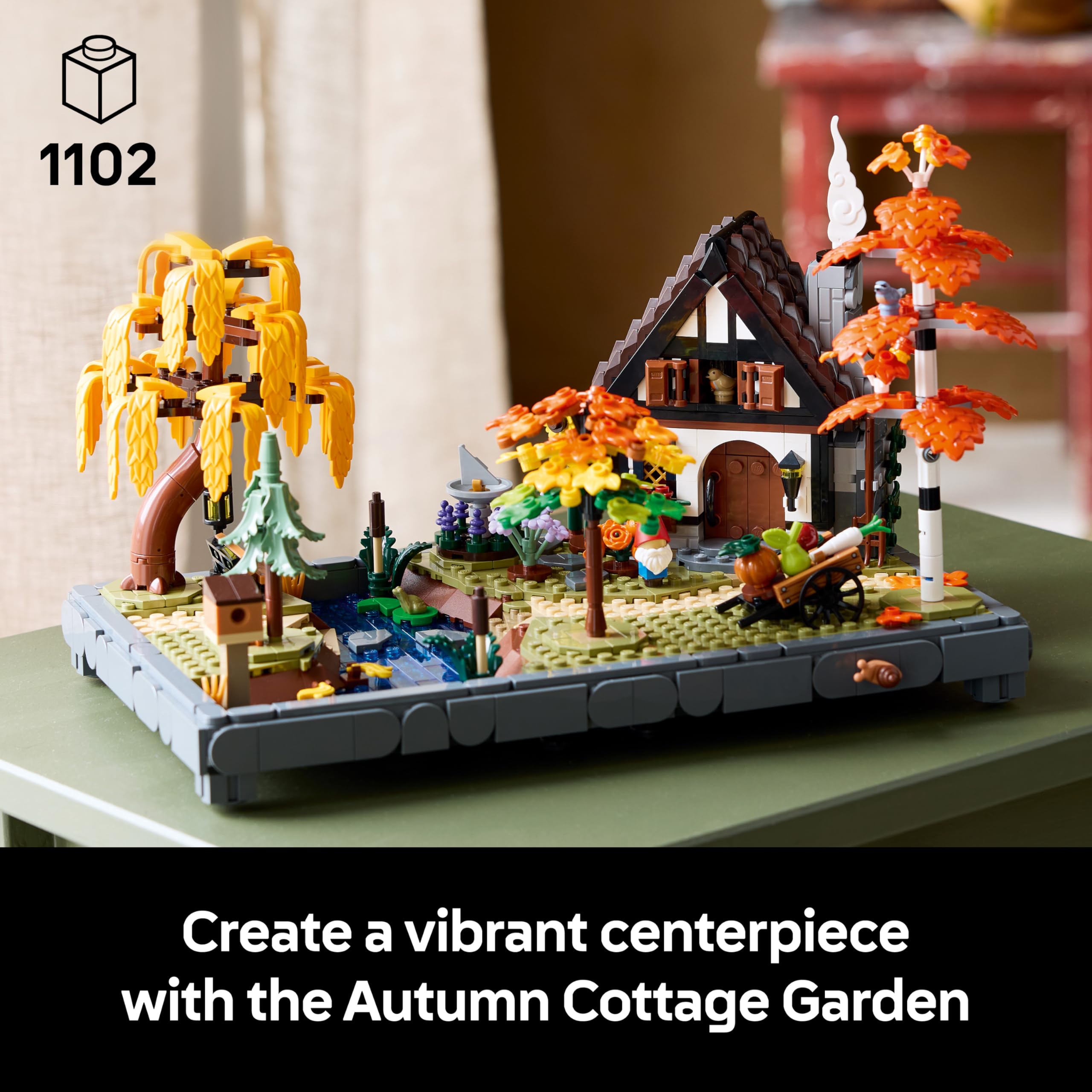 LEGO Icons Autumn Cottage Garden - Miniature Building Set for Adults | Model 11372