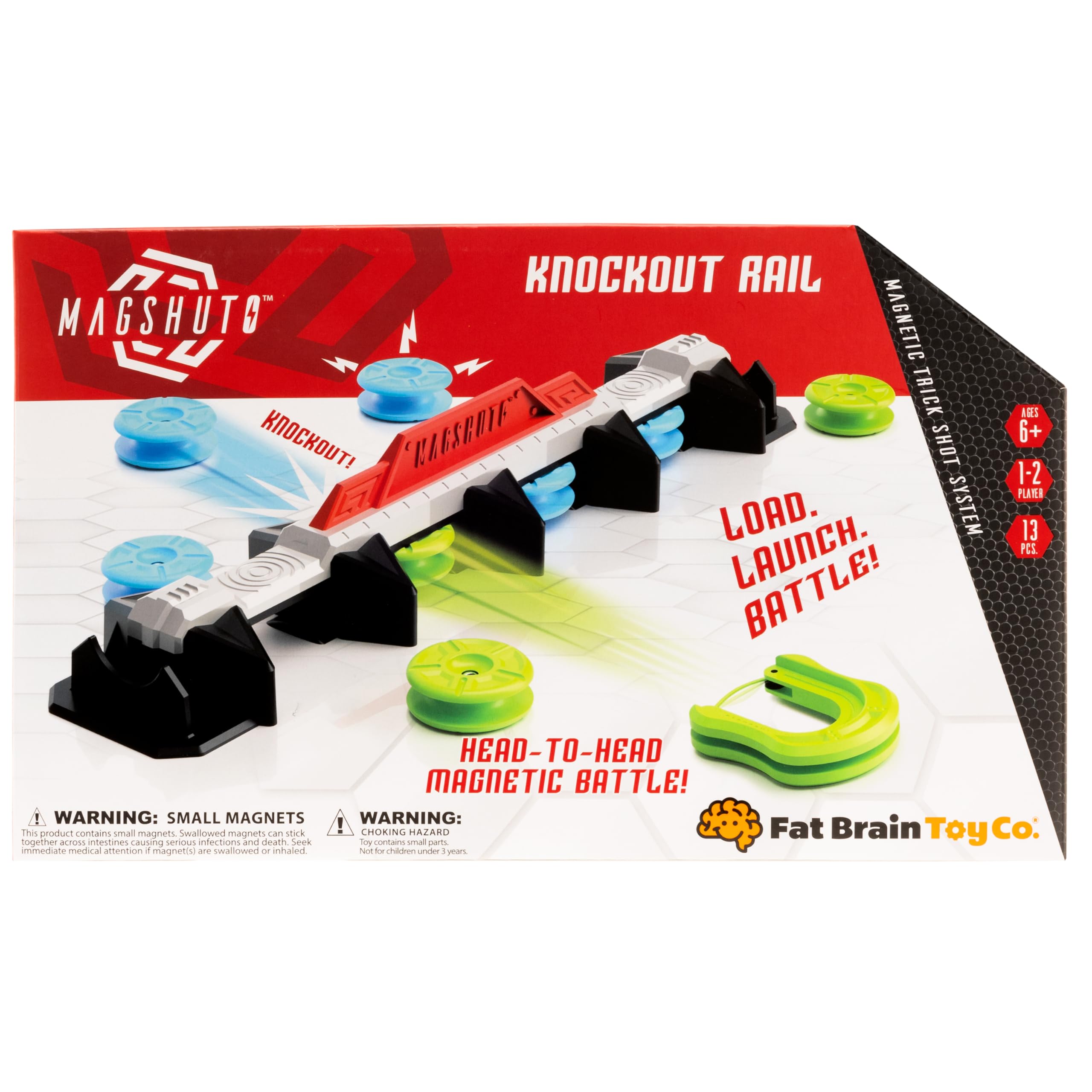 Fat Brain Toys Magshuto Knockout Rail Head-to-Head Launcher Game 8