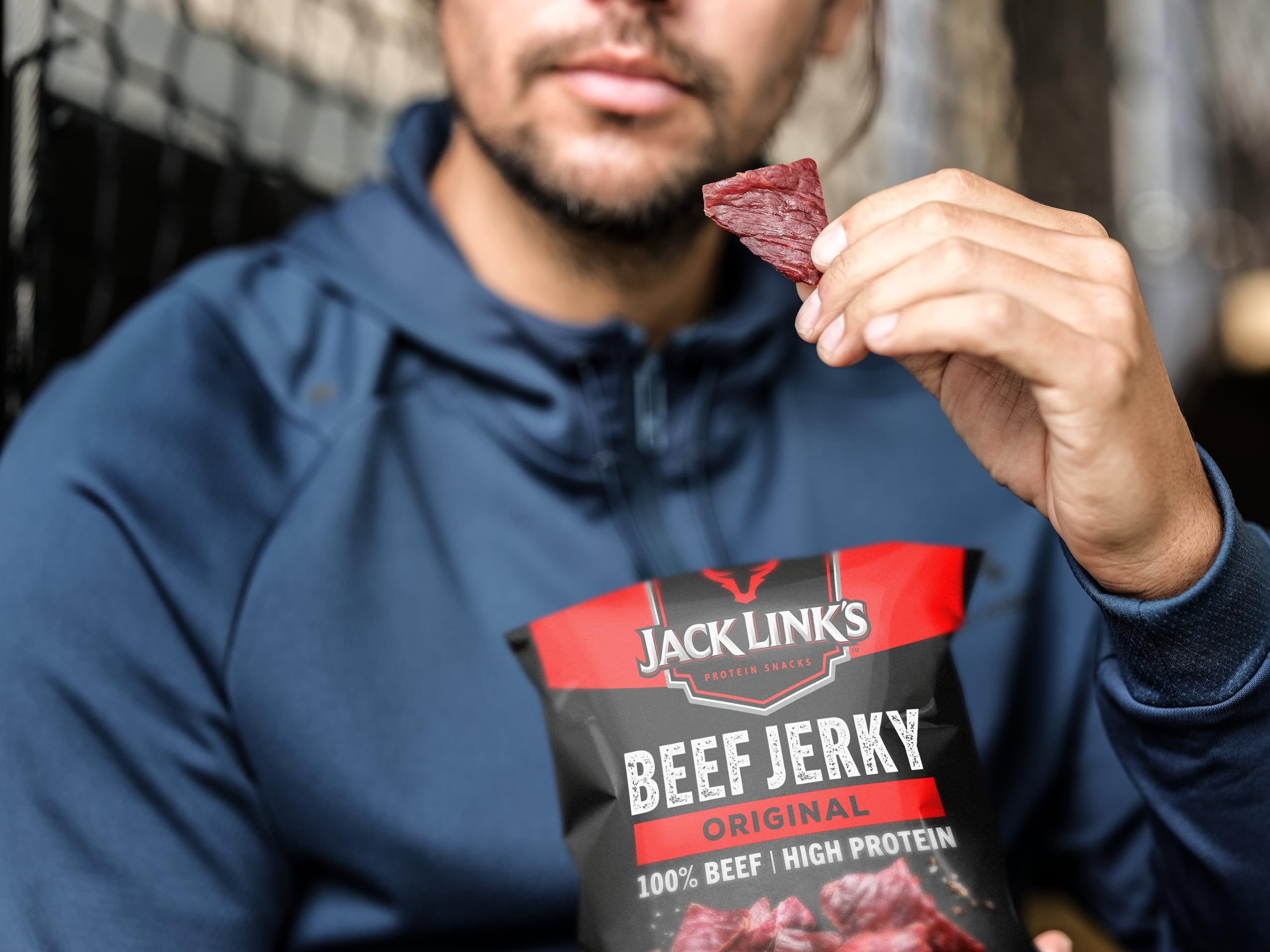 Jack Link's Beef Jerky Original, Box of 12 x 40 g, High Protein Dried Meat Snack 6