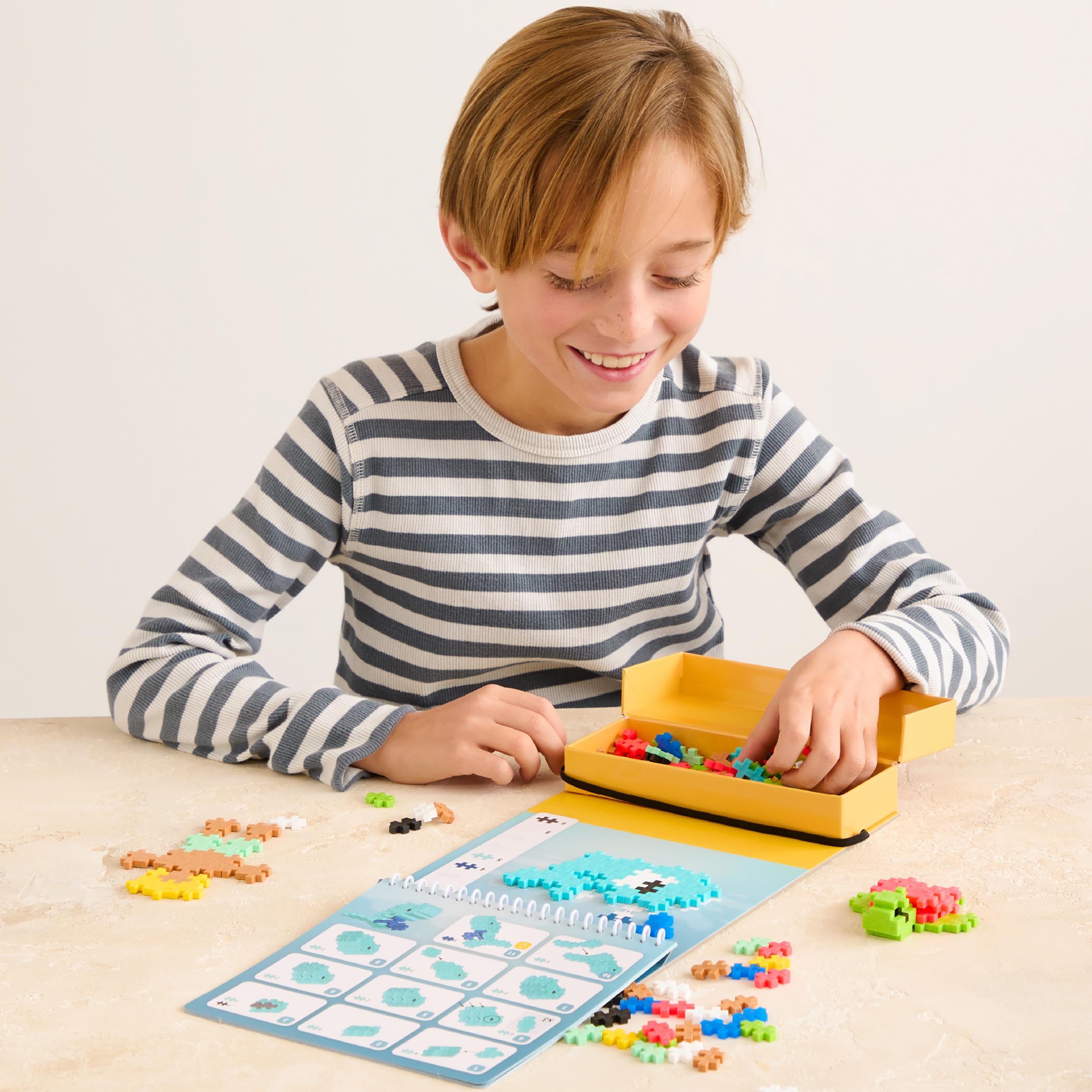 PLUS PLUS Puzzle by Number Activity Pad - 125-Piece Travel Building Set for Kids 5+ 12