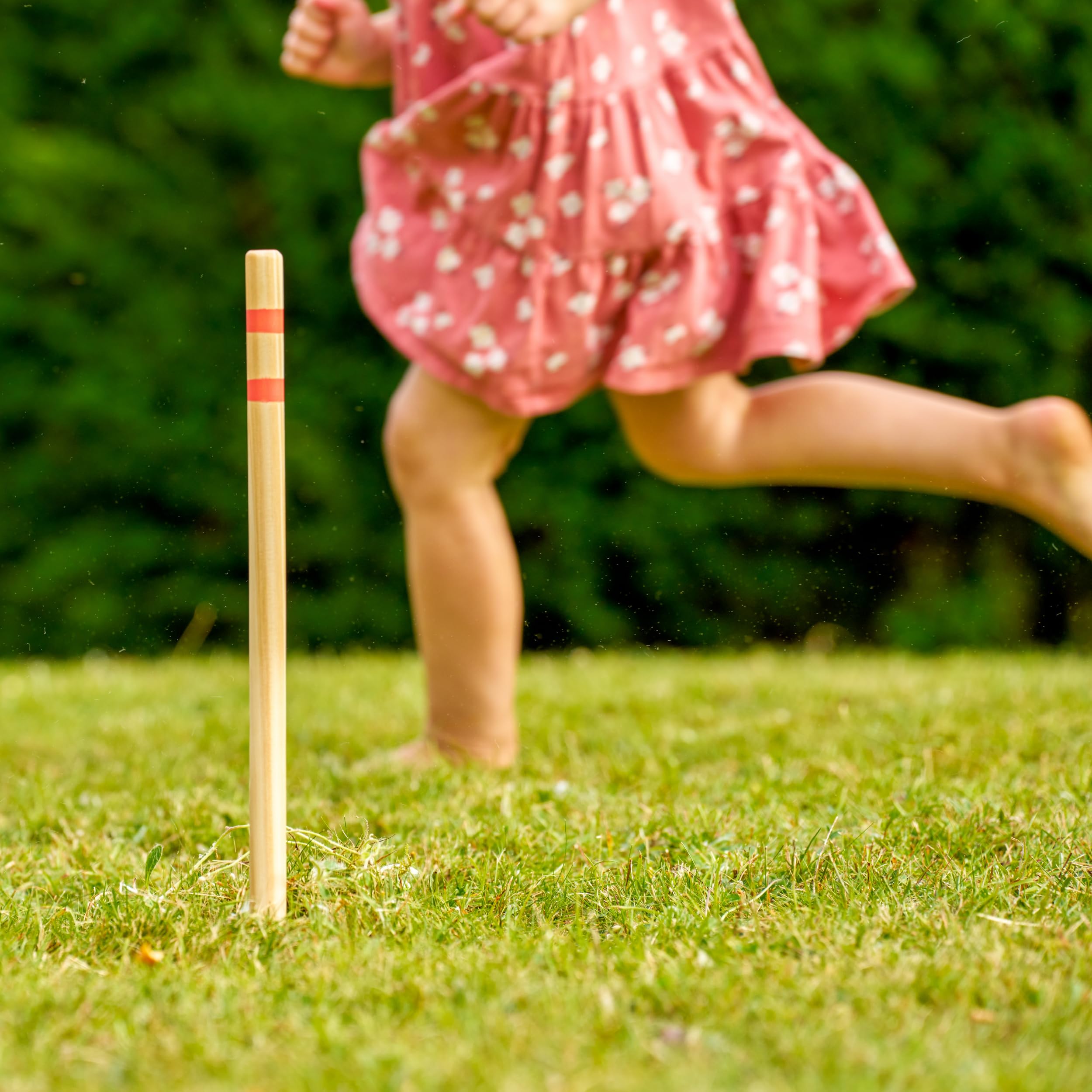 TP Toys Wooden Rounders Set - FSC Certified Outdoor Garden Game for Kids 6+ | Pastel | Includes Bat, Ball, 4 Stumps & Bag 5