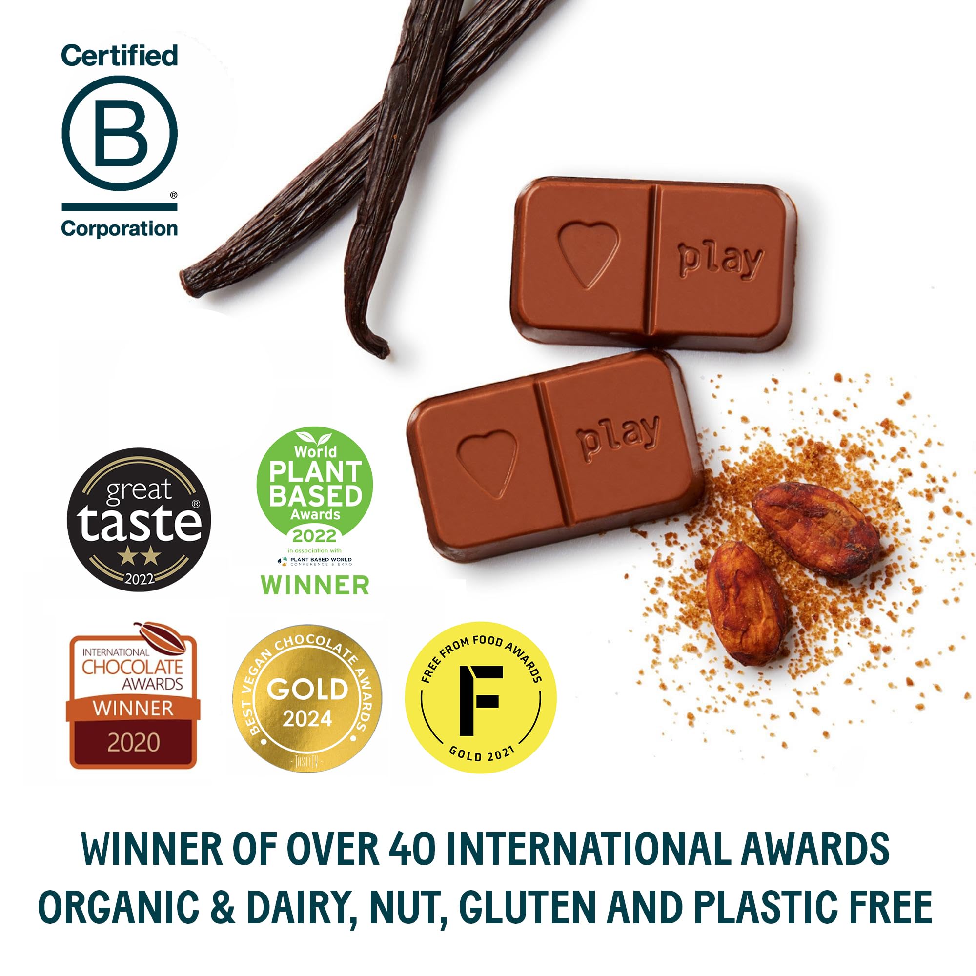 PLAYin CHOC JustChoc Vegan Organic Chocolate Bar - Allergy-Free Dairy-Free Treat 5