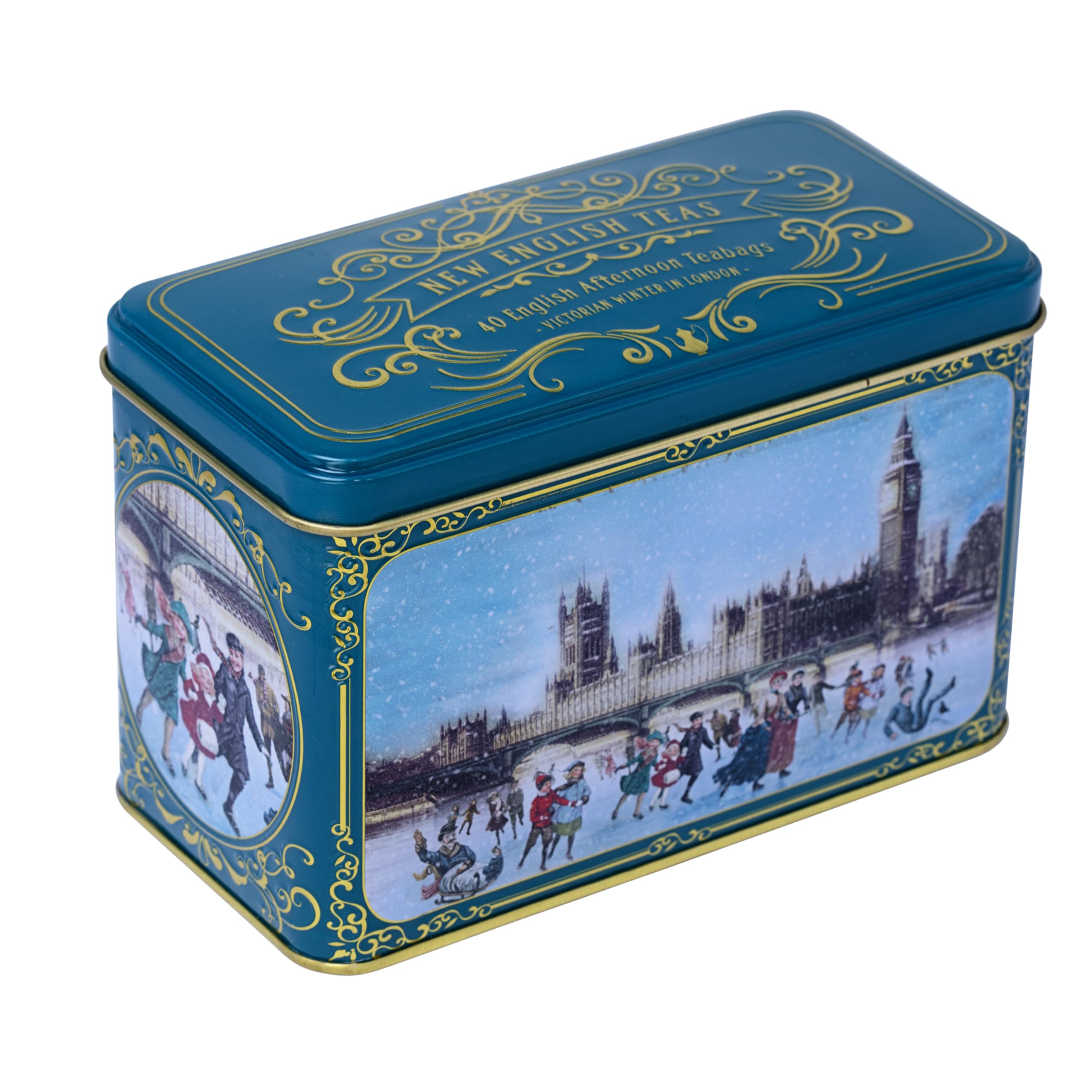 New English Teas Victorian Skaters Christmas Tea Tin - Afternoon Tea Blend, 80g (40 Tea Bags) 9
