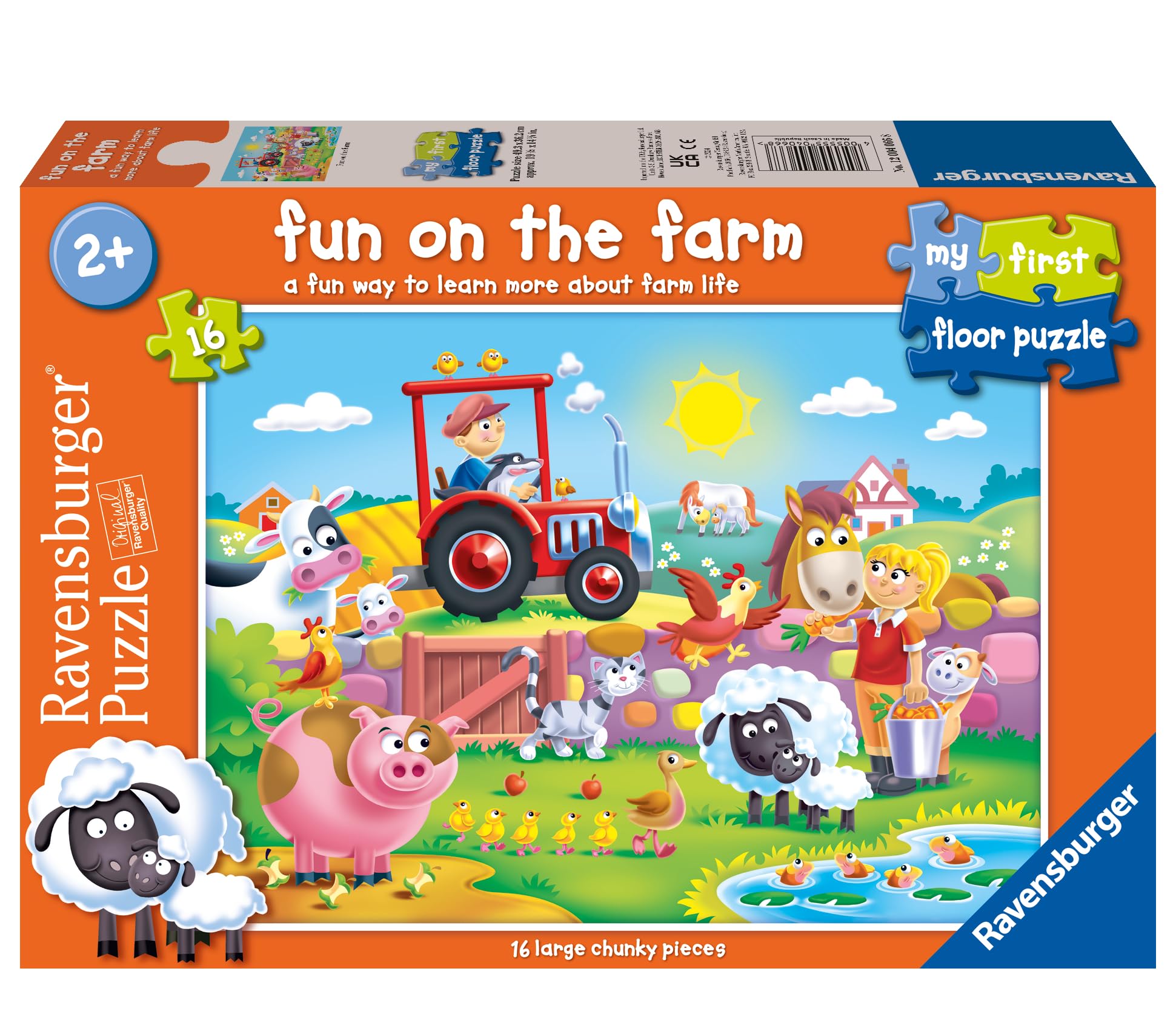 Ravensburger Fun on The Farm - My First Floor Puzzle for Toddlers 2 Years+