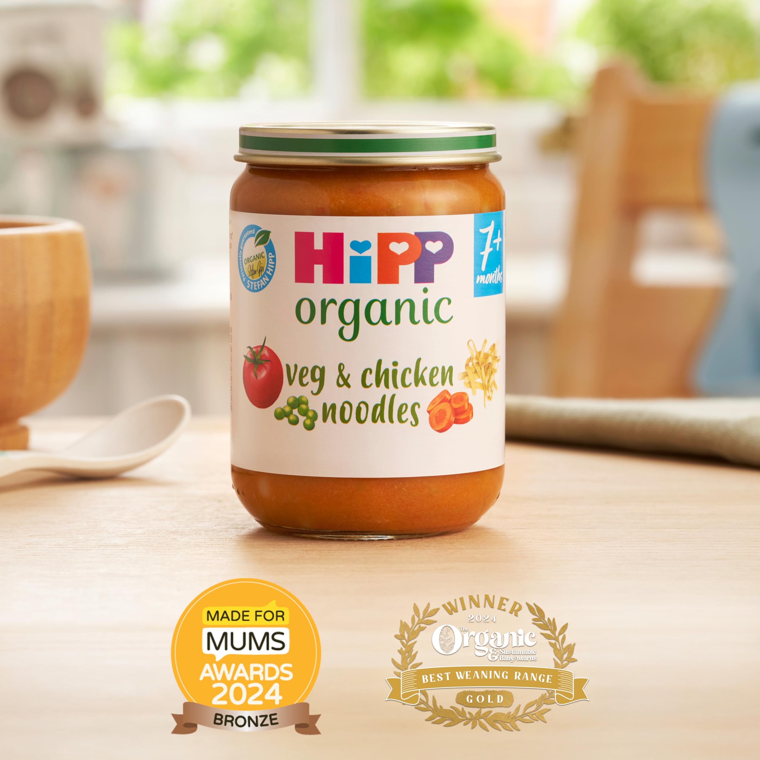 HiPP Organic Veg & Chicken Noodles Baby Food Jar - 7+ Months, 190g (Pack of 6)