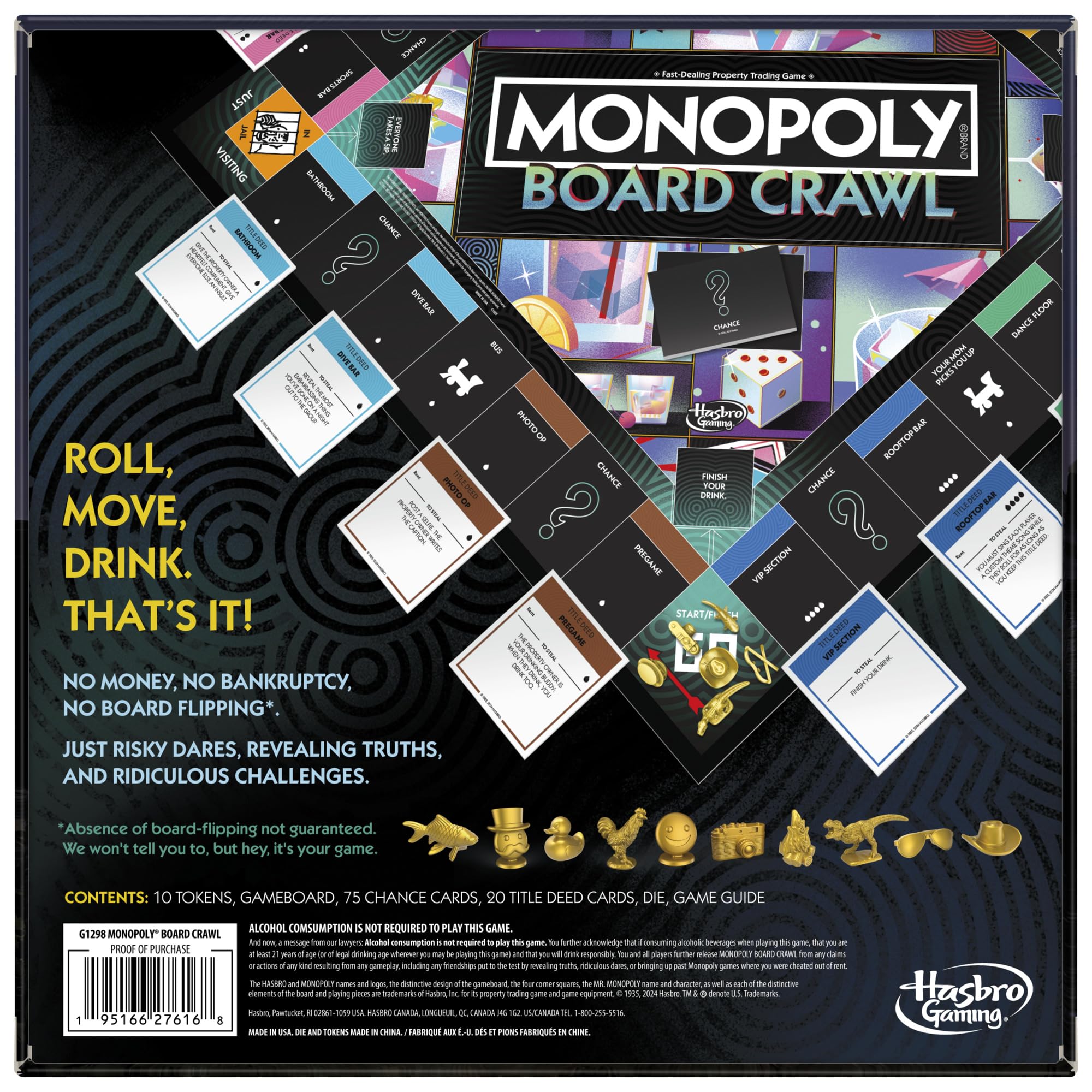 Hasbro Gaming Monopoly Board Crawl Drinking Game 6
