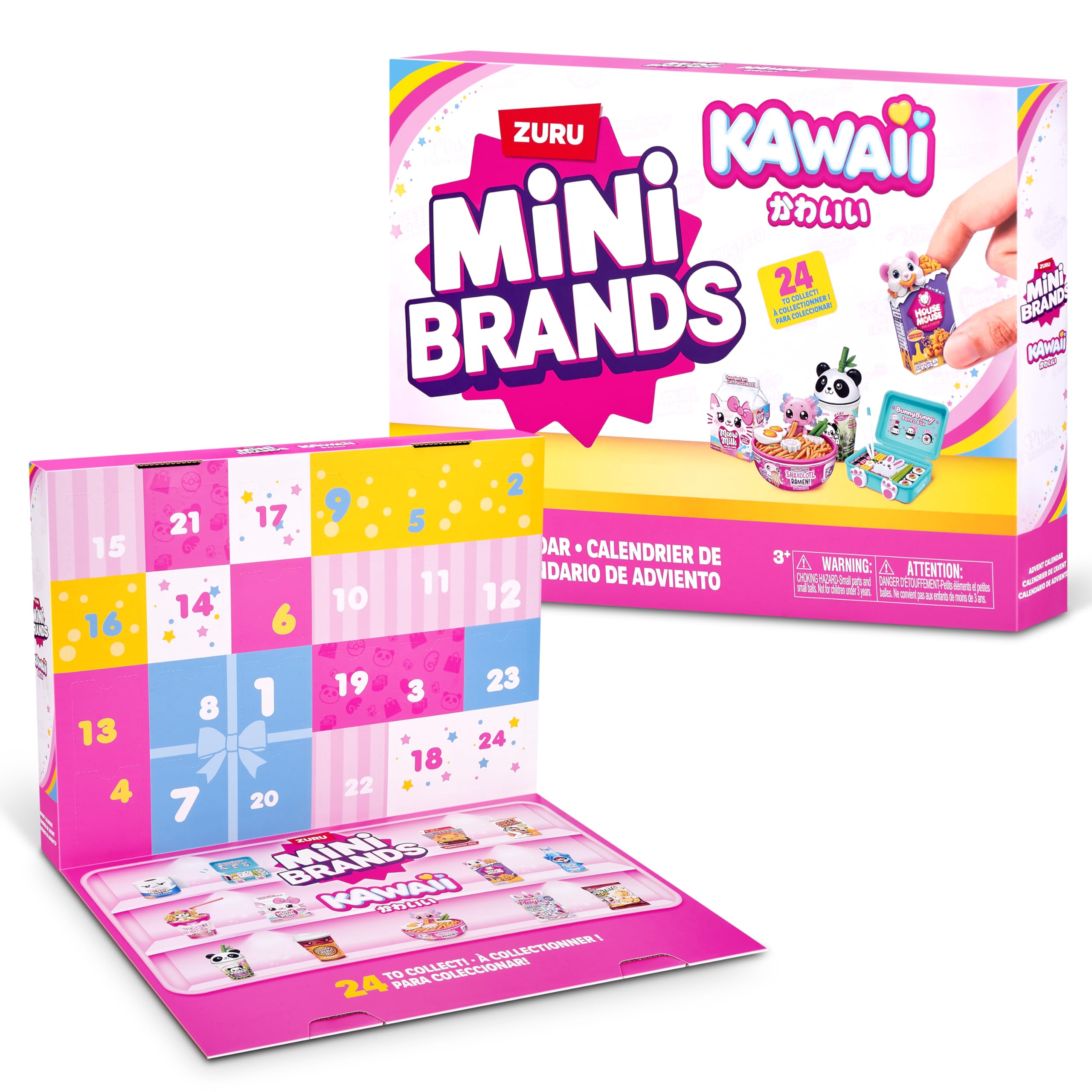 Mini Brands Kawaii Advent Calendar by ZURU - Collectible Seasonal Toy with 24 Mini Treasures