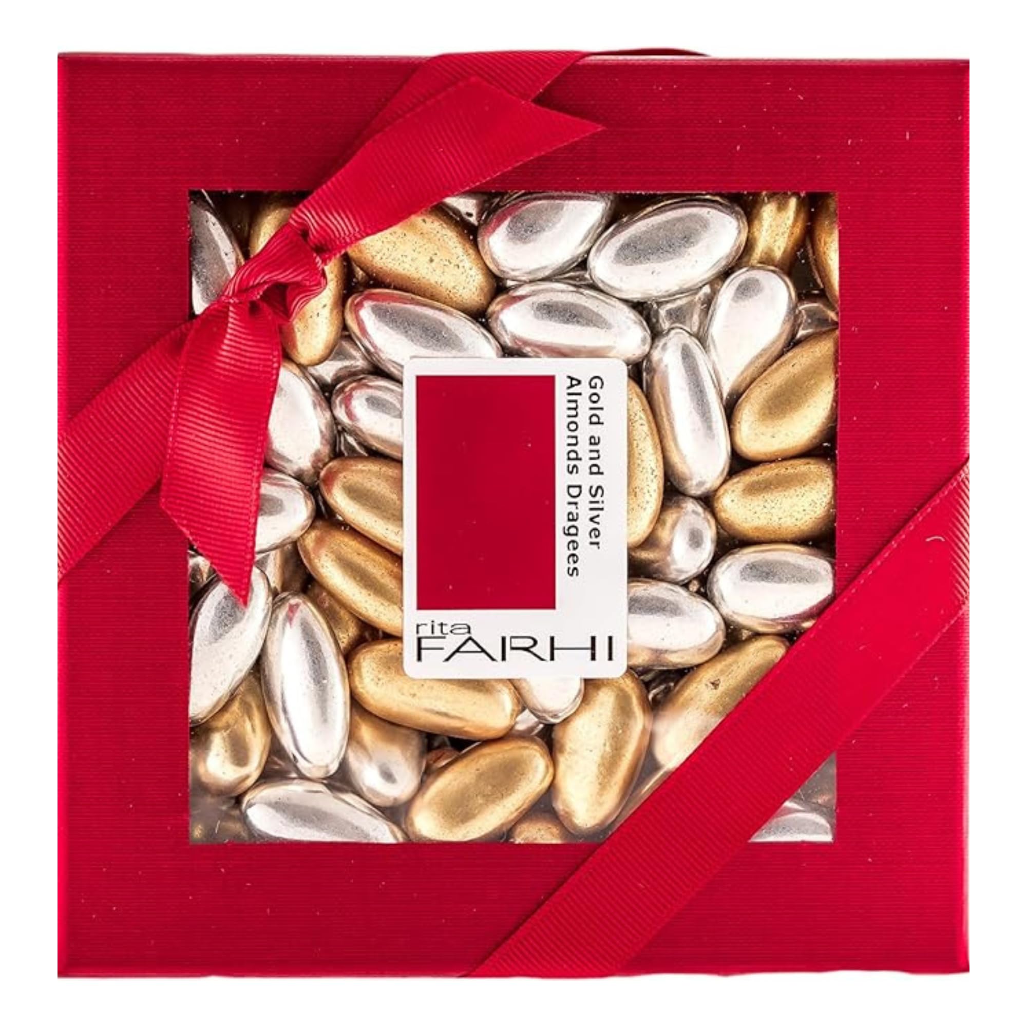 Rita Farhi Gold and Silver Almond Dragees (240g) – Luxury Sugared Almonds for Weddings and Celebrations 1