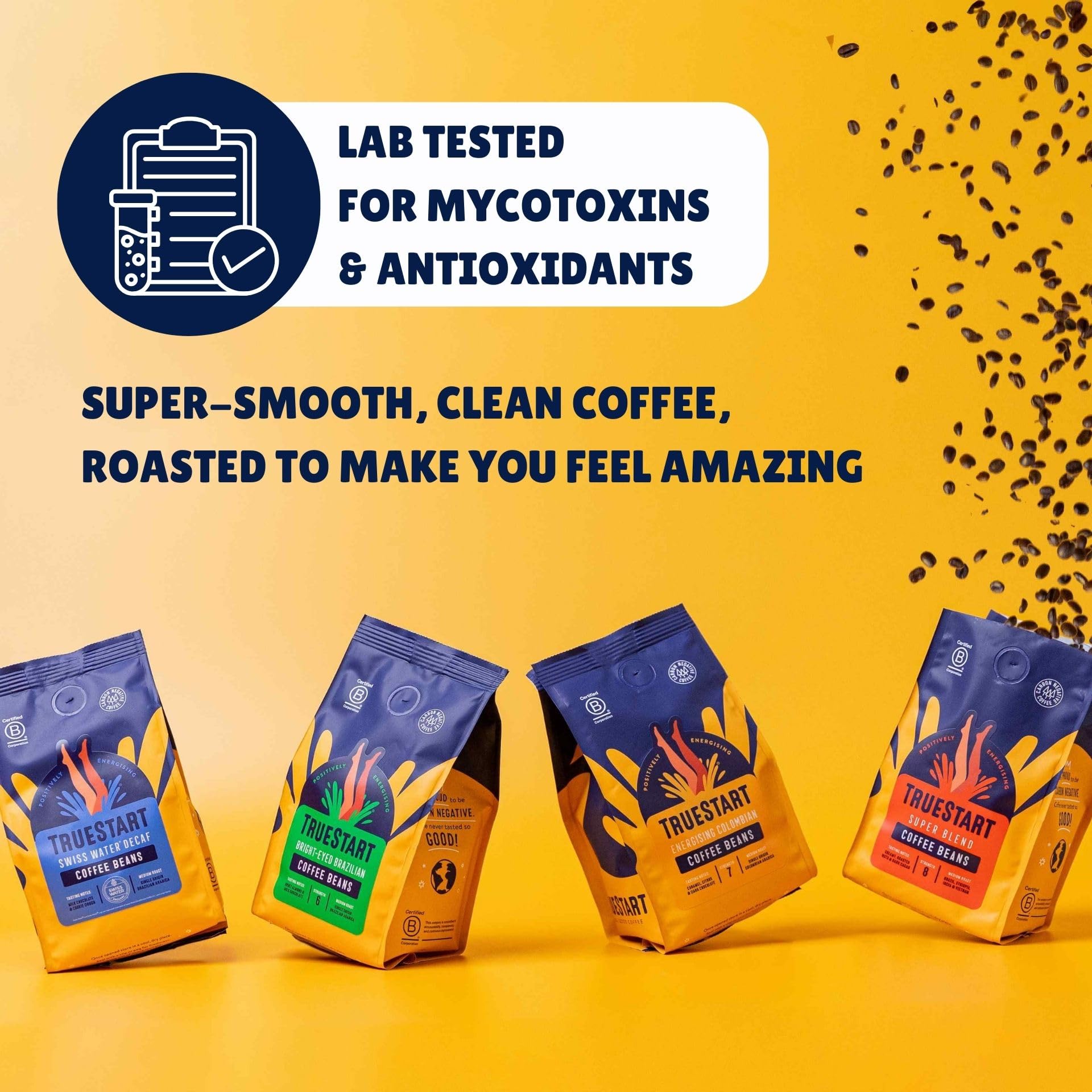 TRUESTART Energising Colombian Ground Coffee - Smooth Medium Roast, Mycotoxin-Free | 200g 2