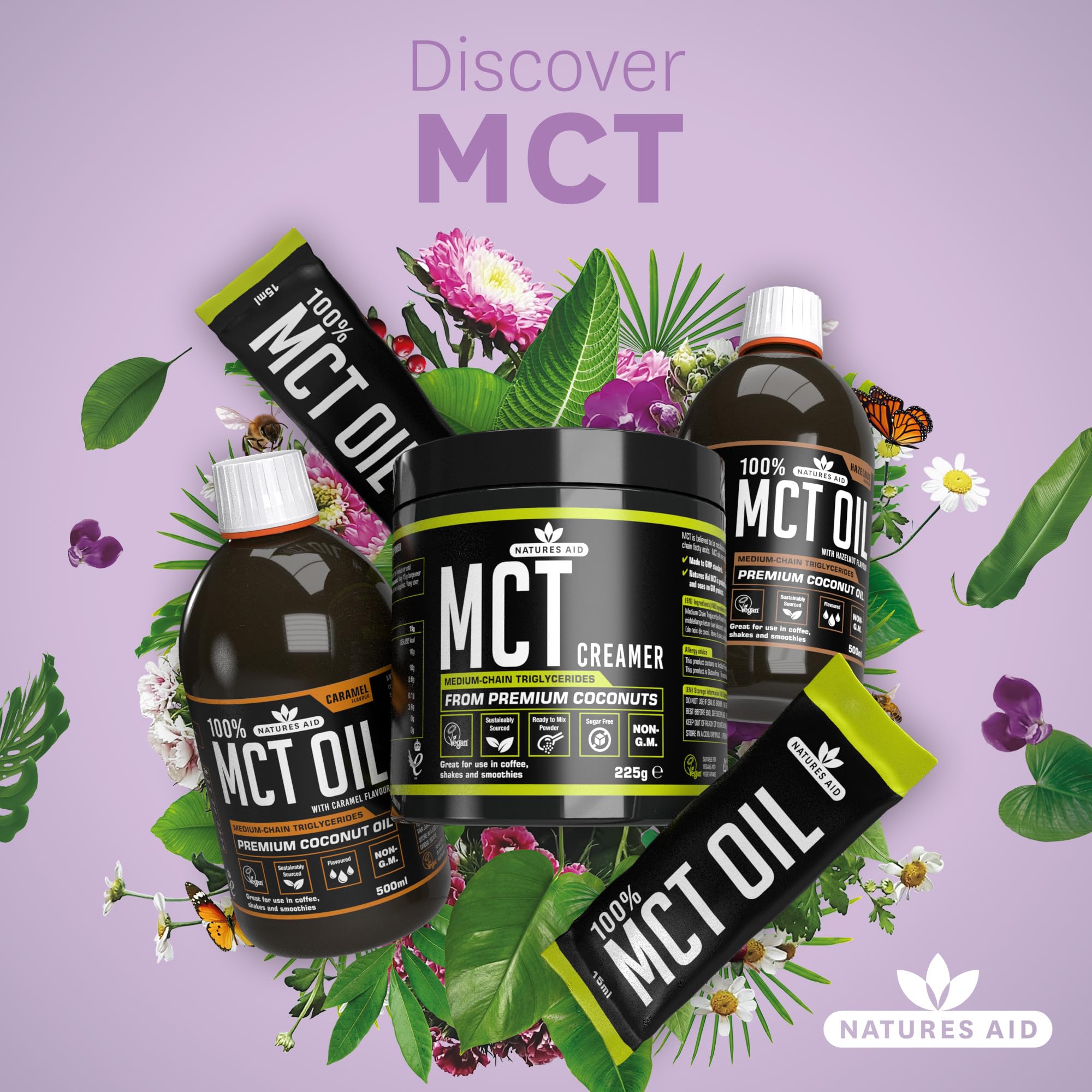 Natures Aid MCT Oil Creamer Powder - Vegan, Sustainably Sourced, Rapidly Absorbed for Energy - 100% Coconut Oil 7
