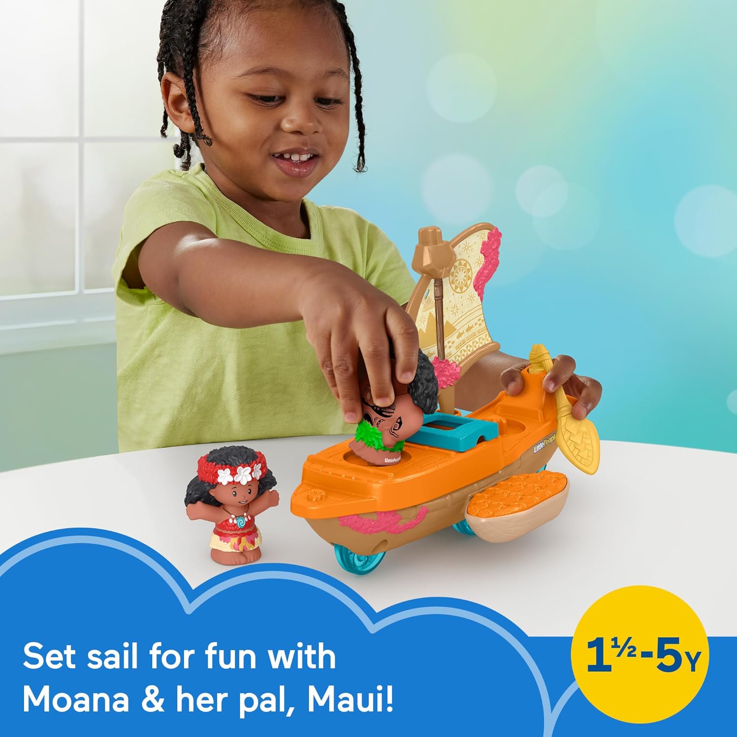 Disney Princess Moana & Maui's Canoe by Little People - Interactive Playset for Toddlers 18M+ 6