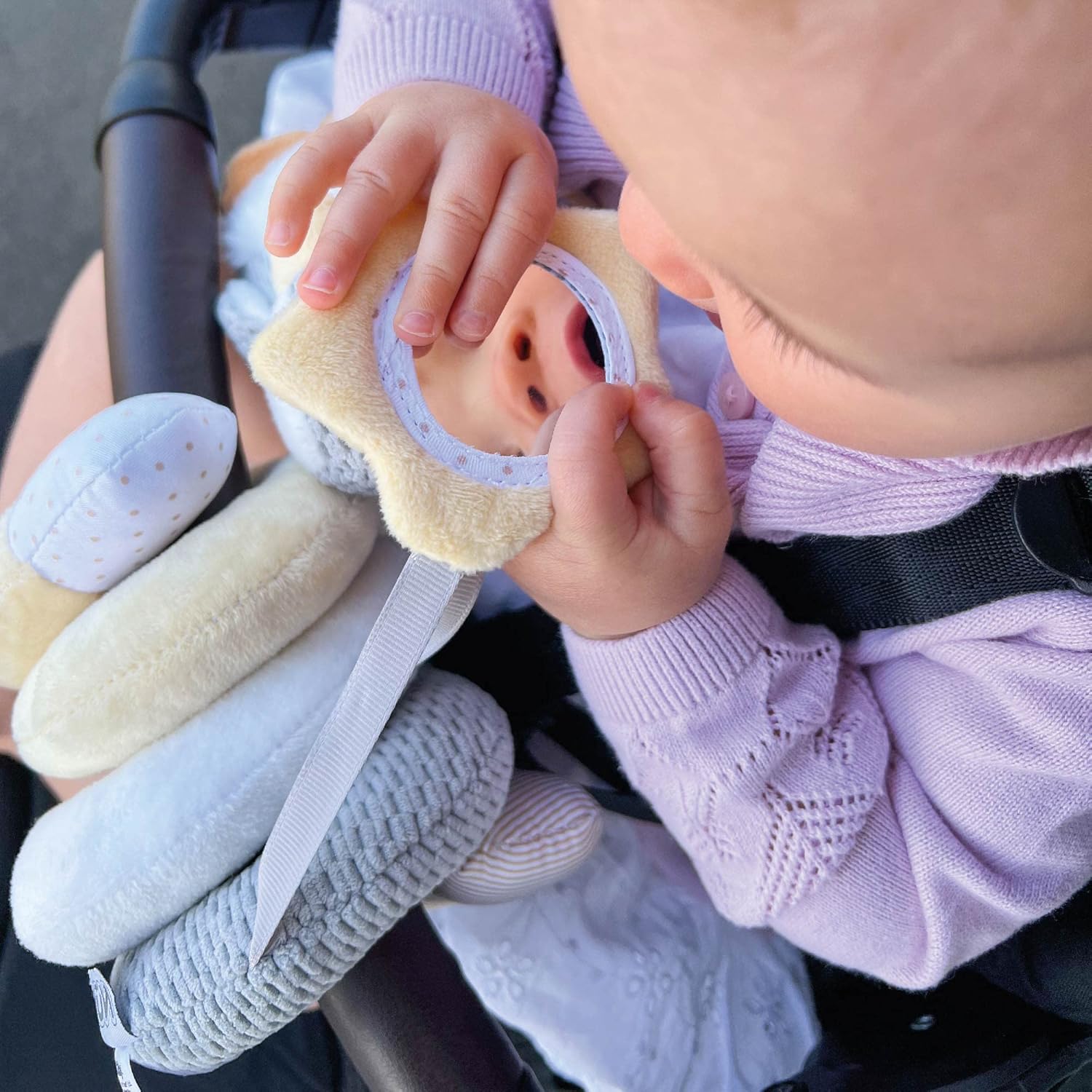 Nuby Penguin Activity Spiral Toy - Sensory Play for Pram, Car Seat & Highchair (0+ Months) 4