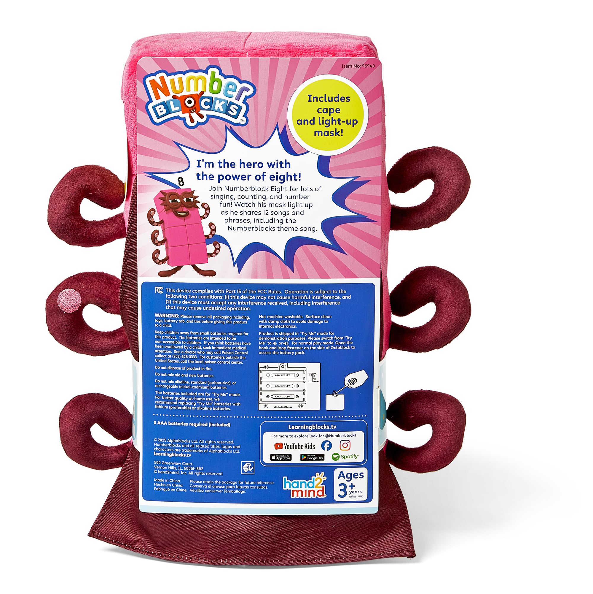 Learning Resources Numberblocks Sing-Along Superhero Octoblock - Interactive Light-Up Plush Toy 6