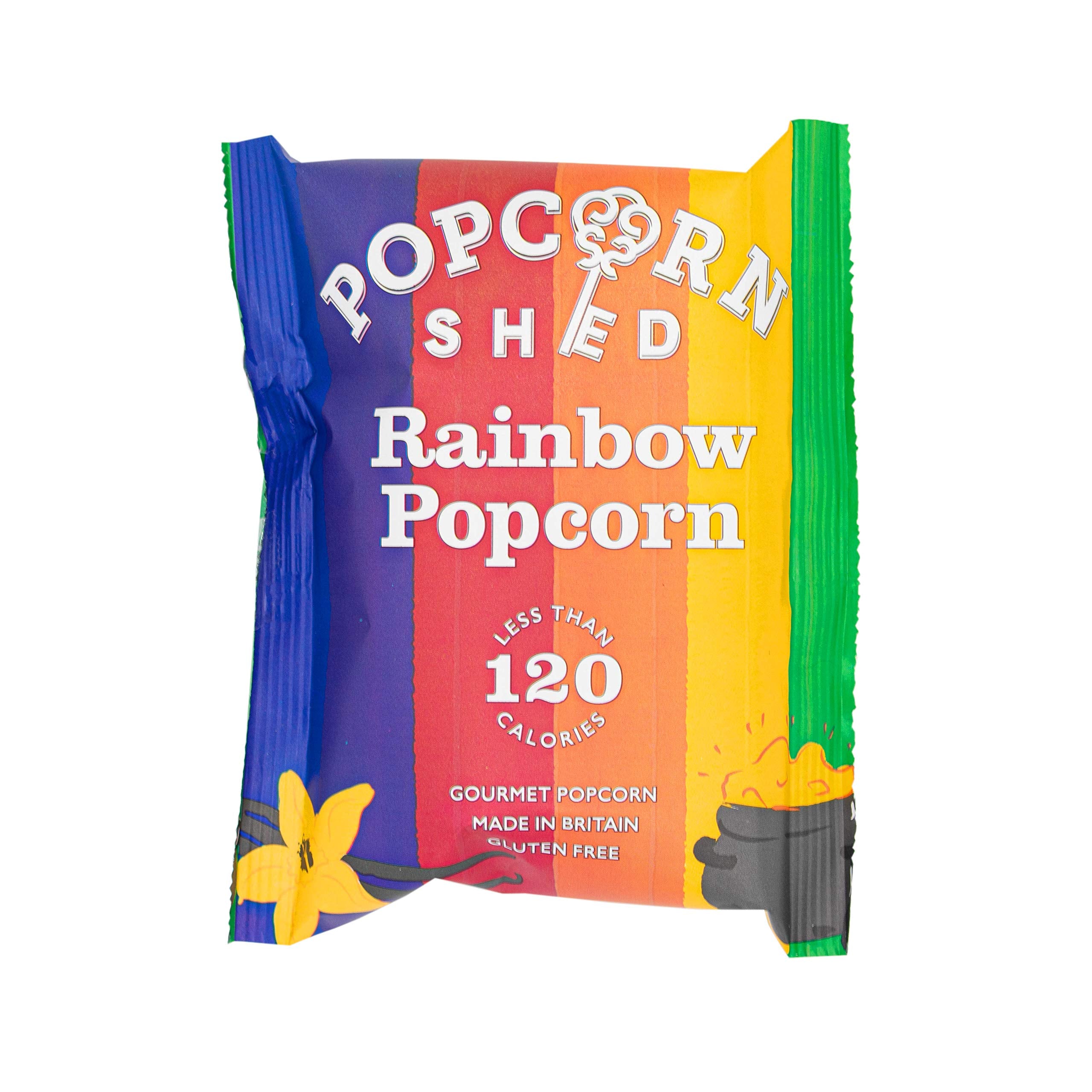 Popcorn Shed Rainbow Gourmet Popcorn Snack Pack - Vanilla Caramel Multicoloured Popcorn, Gluten Free, 24g