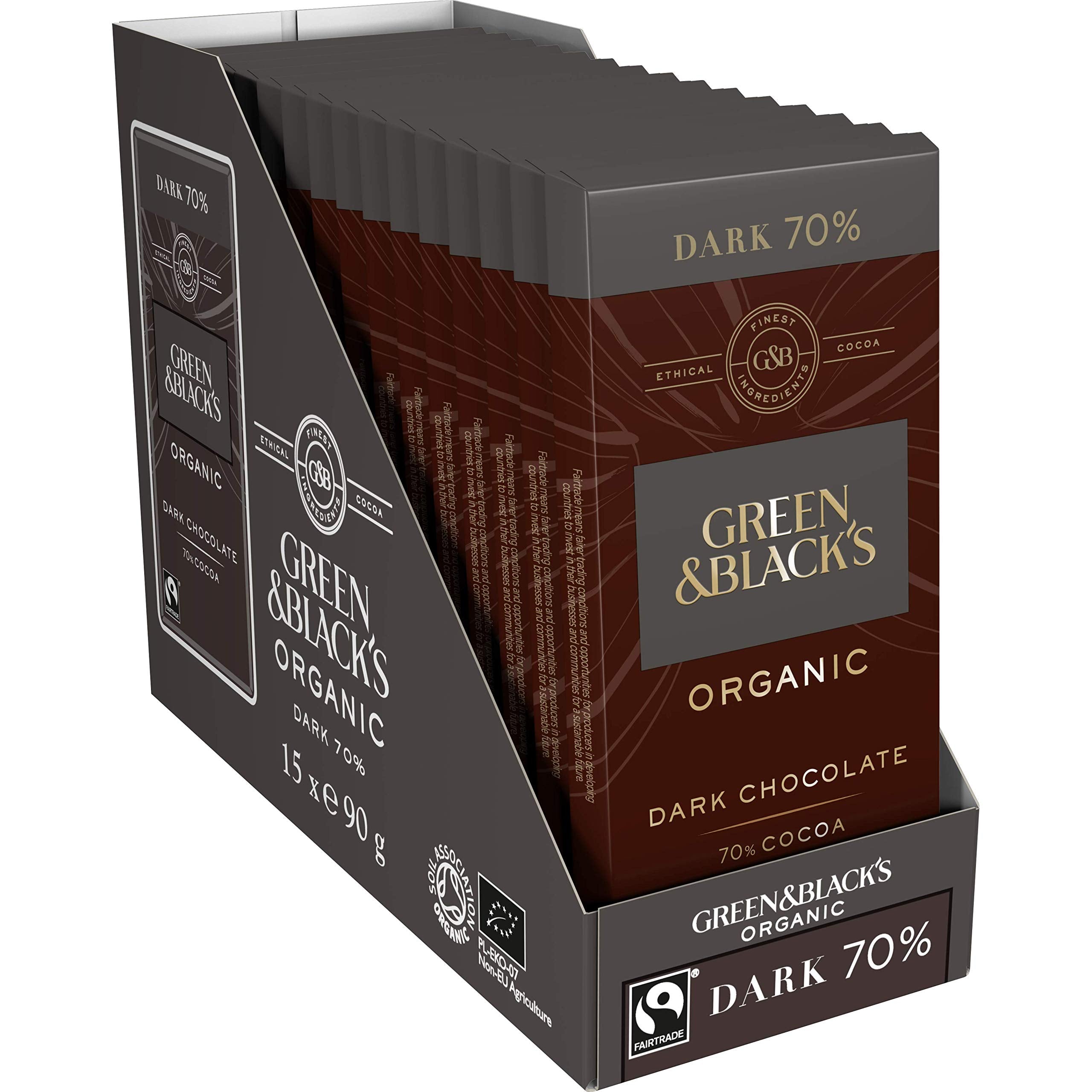 Green & Black's Organic 70% Dark Chocolate Bar, Rich & Intense, 90g (Pack of 15) 7