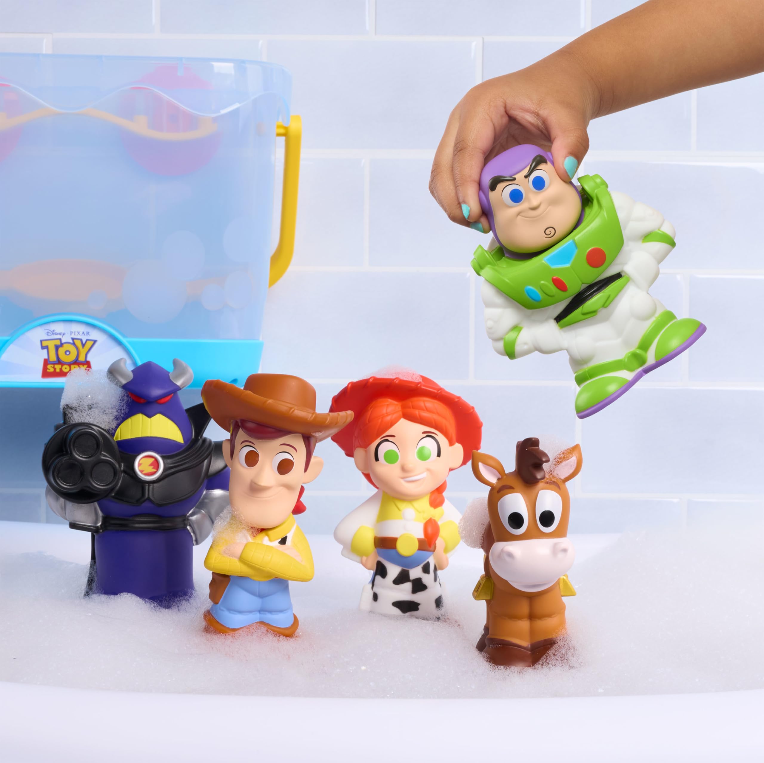 Disney Toy Story Bath Caddy Set - 5 Floating Figures & Storage Caddy | Ages 3+ 2