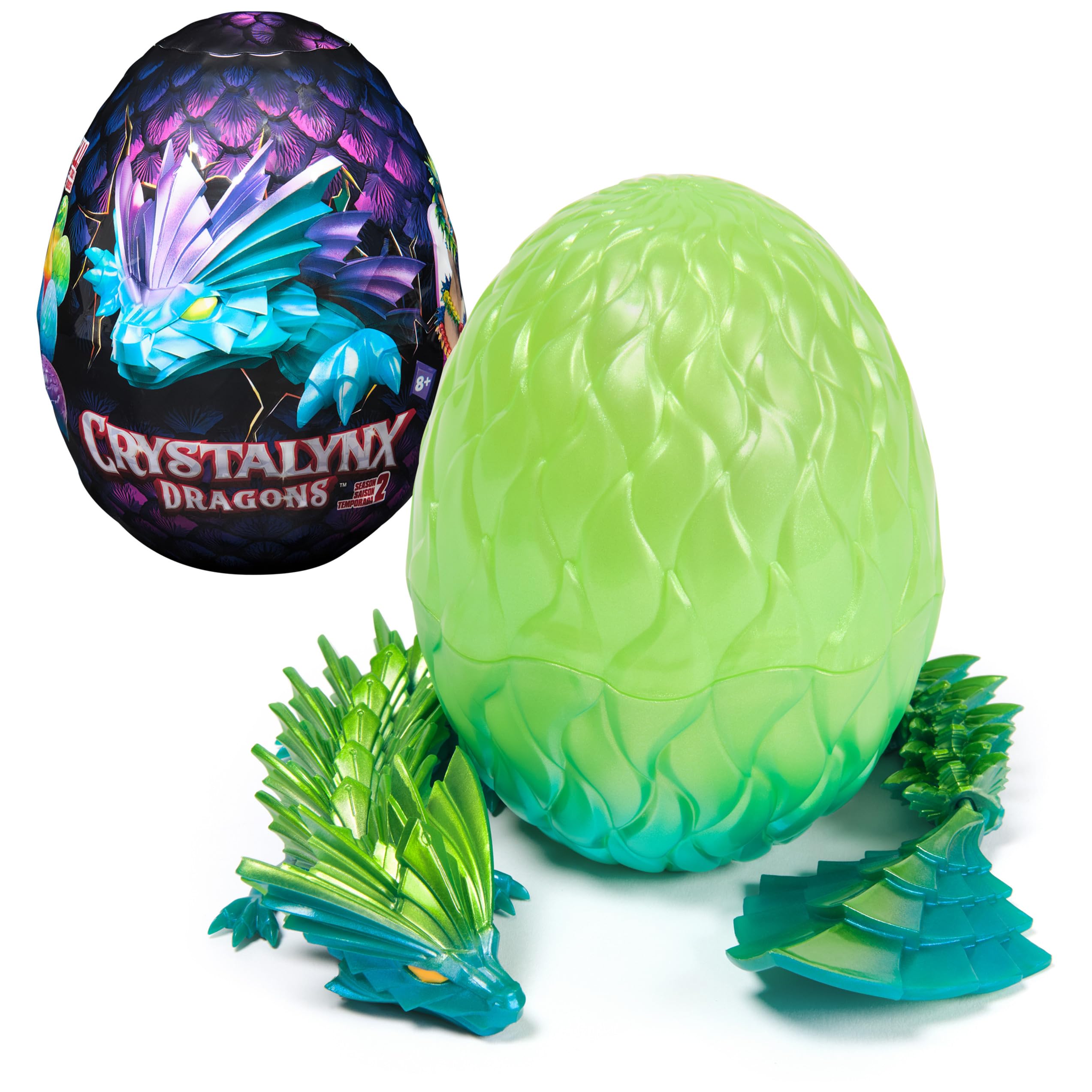 CrystaLynx Dragons - 32 cm Articulated Collectible Figure with Crystal Egg (Random Assortment)