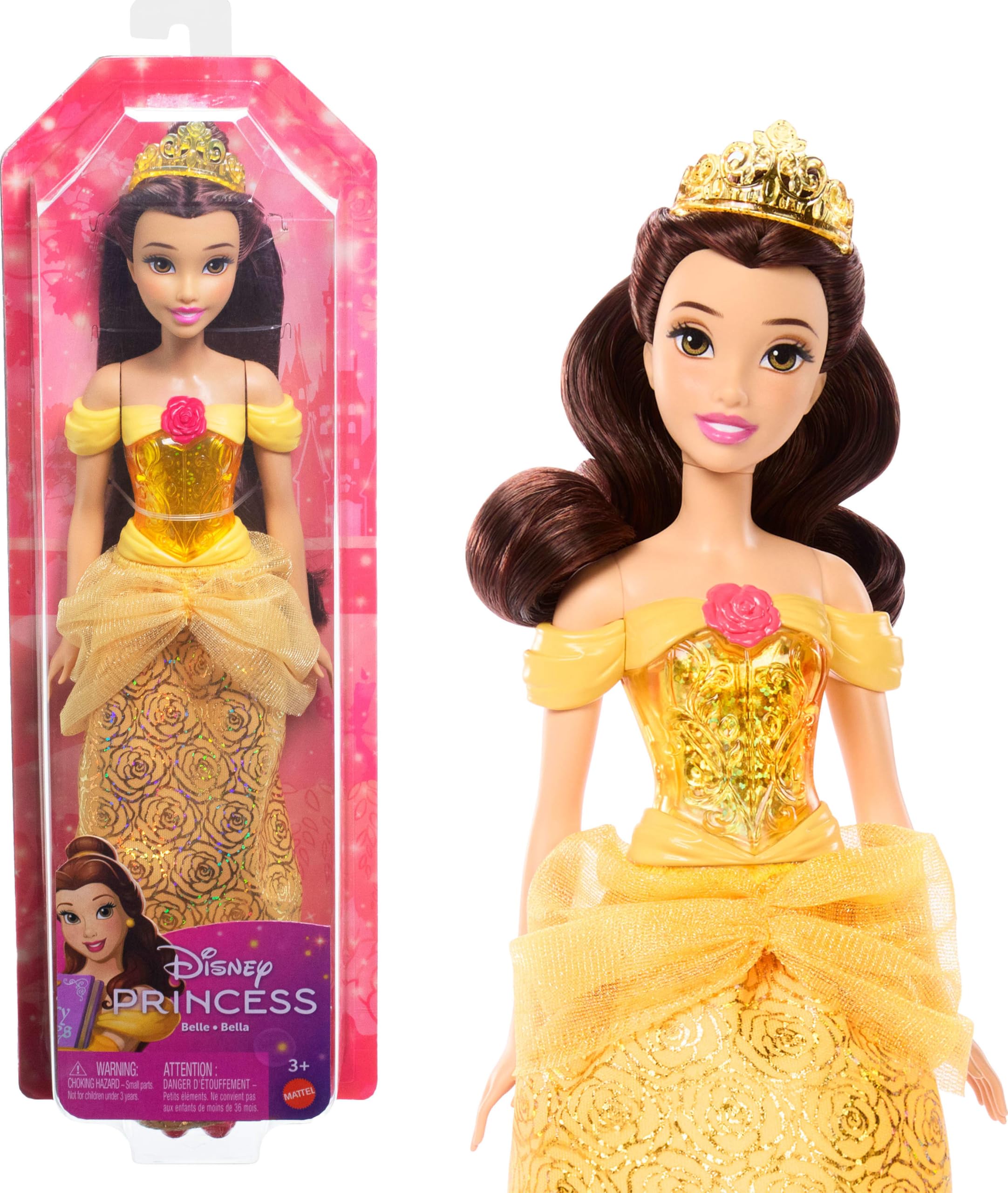 Disney Princess Belle Posable Fashion Doll - Sparkling Movie-Inspired Outfit & Accessories 7