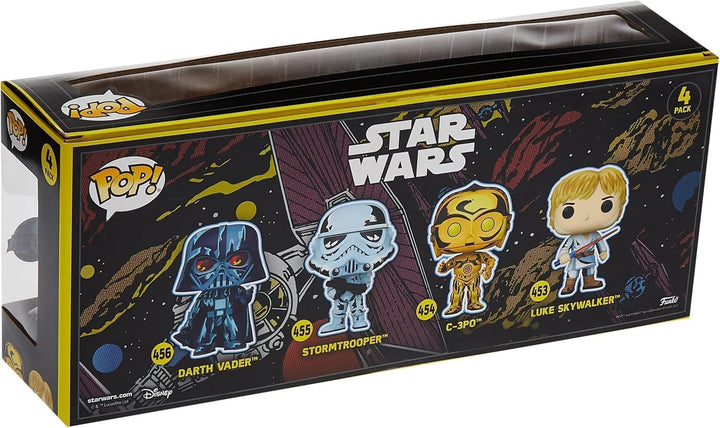 Funko POP! Star Wars Retro Series - Darth Vader, Stormtrooper, C-3PO, Luke Skywalker Vinyl Figures (4-Pack)