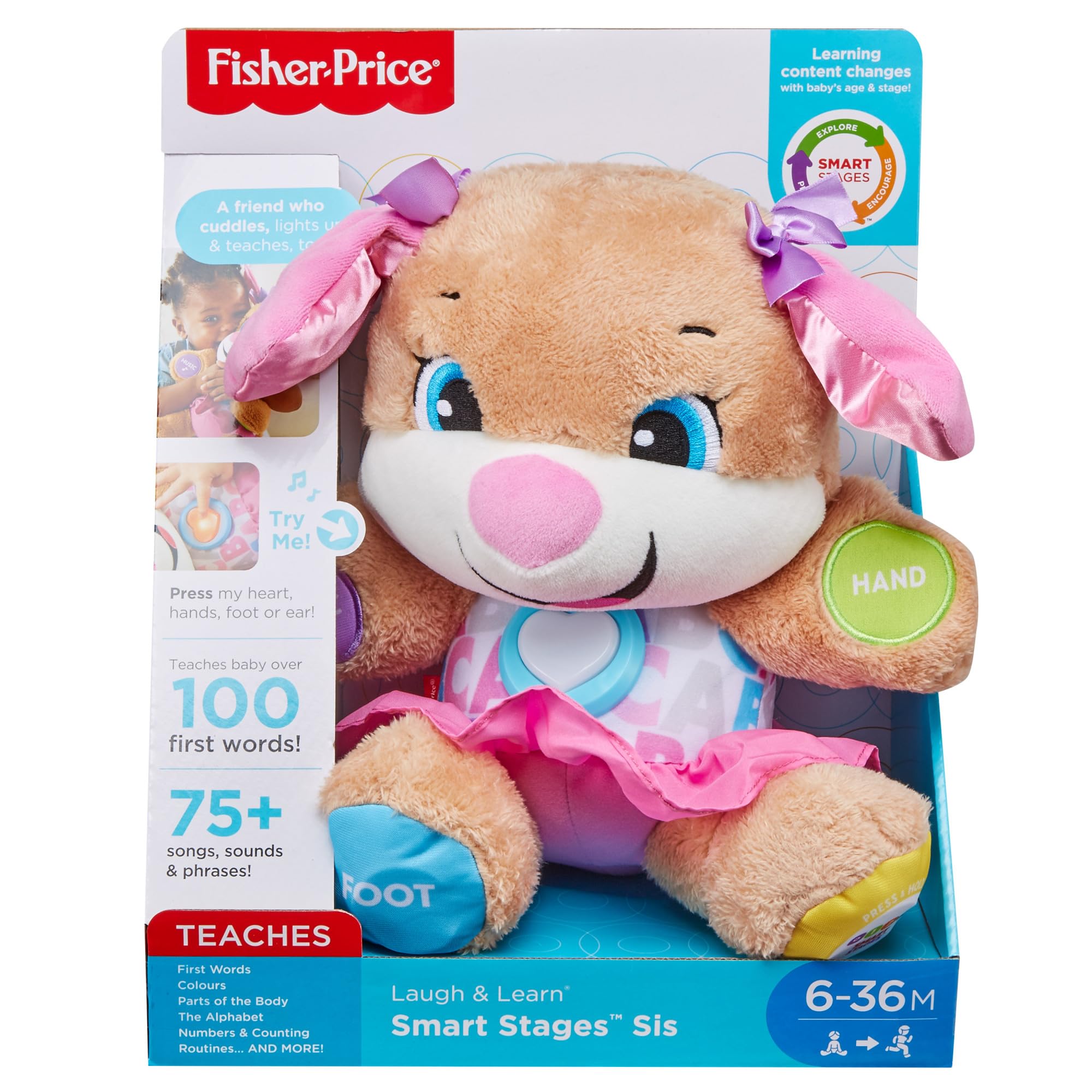 Fisher-Price Laugh & Learn Smart Stages Sis - Interactive Plush Toy for 6-36 Months 8