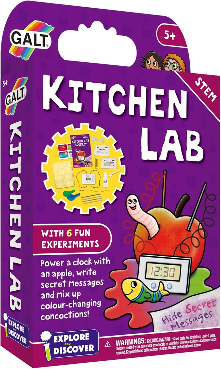 Galt Kitchen Lab - Science Kit for Kids Ages 5-10 with 6 Interactive Experiments