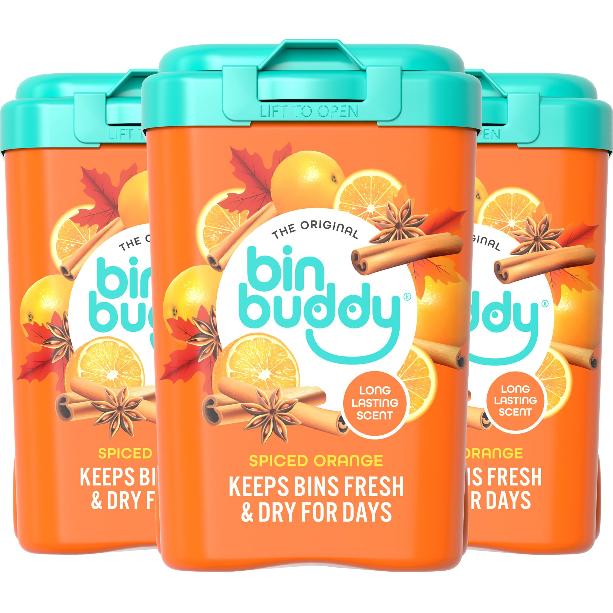 Bin Buddy Spiced Orange Air Freshener Powder - 3 Pack | Absorbs Mess | Lasts for Days 1