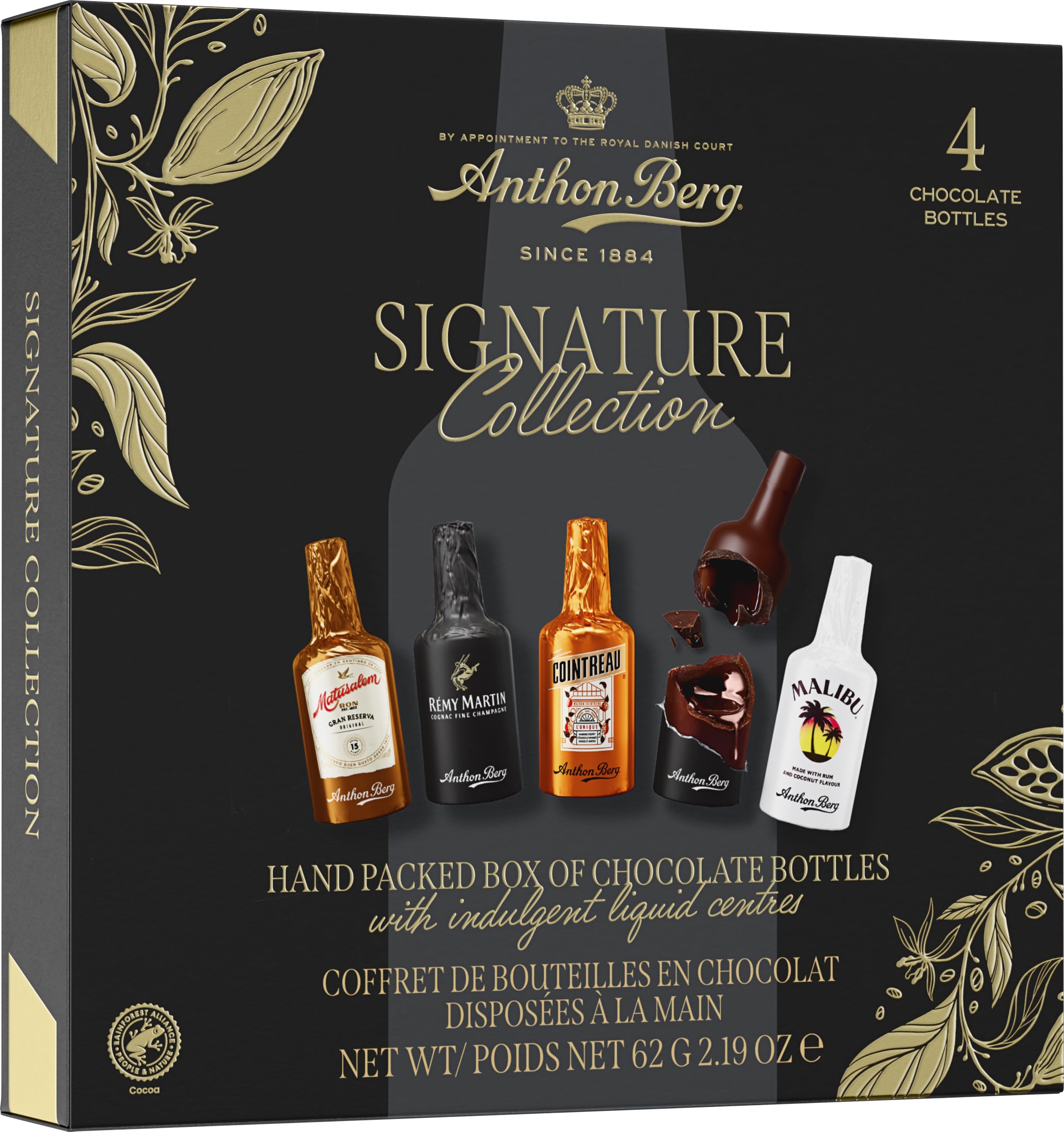 Anthon Berg 4 Chocolate Liqueurs - Dark Chocolate with Spirit Fillings | 81g