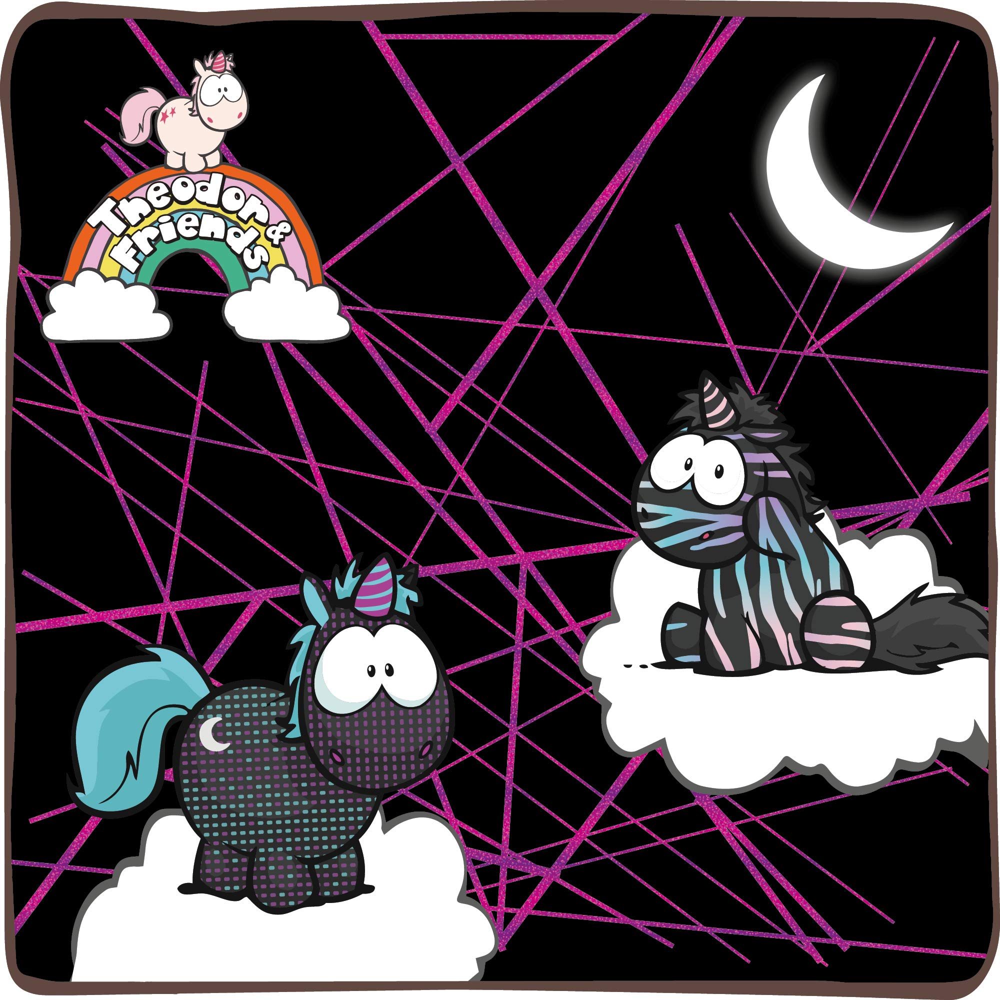 NICI 45712 Theodor & Friends Moon Beamer Special Edition Plush Unicorn - 22 cm, Black/Turquoise 5