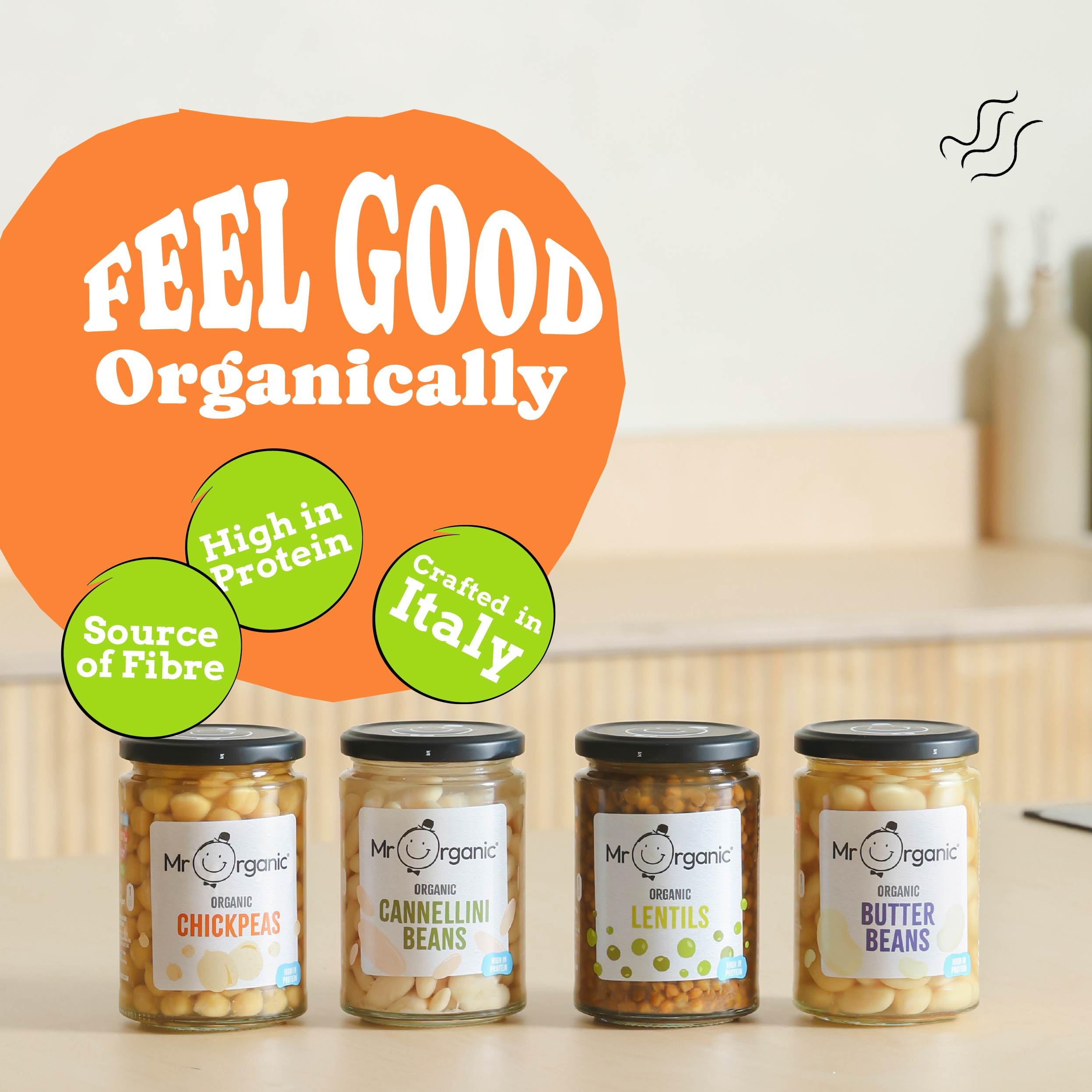 Mr Organic Butter Beans - Organic, High Protein & Fibre, Ready-to-Eat Tinned Legumes in Glass Jar 4
